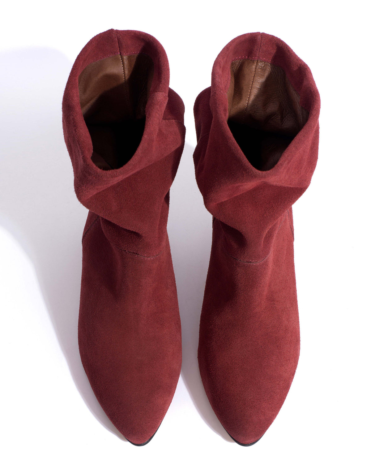 Jassi 50 stiletto Calf suede & sleek leather Pomegranate