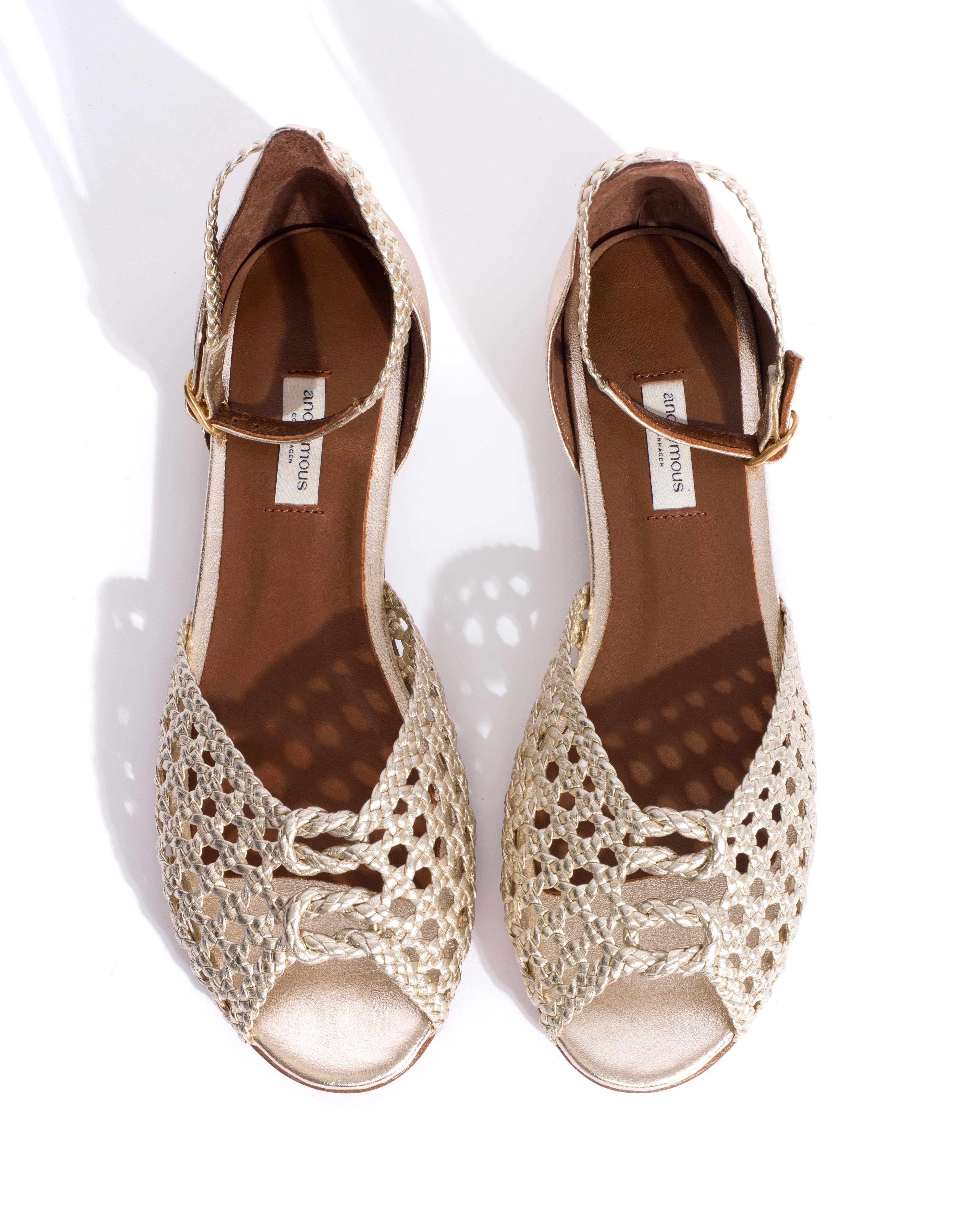 Lucy 10 Hand-braided leather Champagne