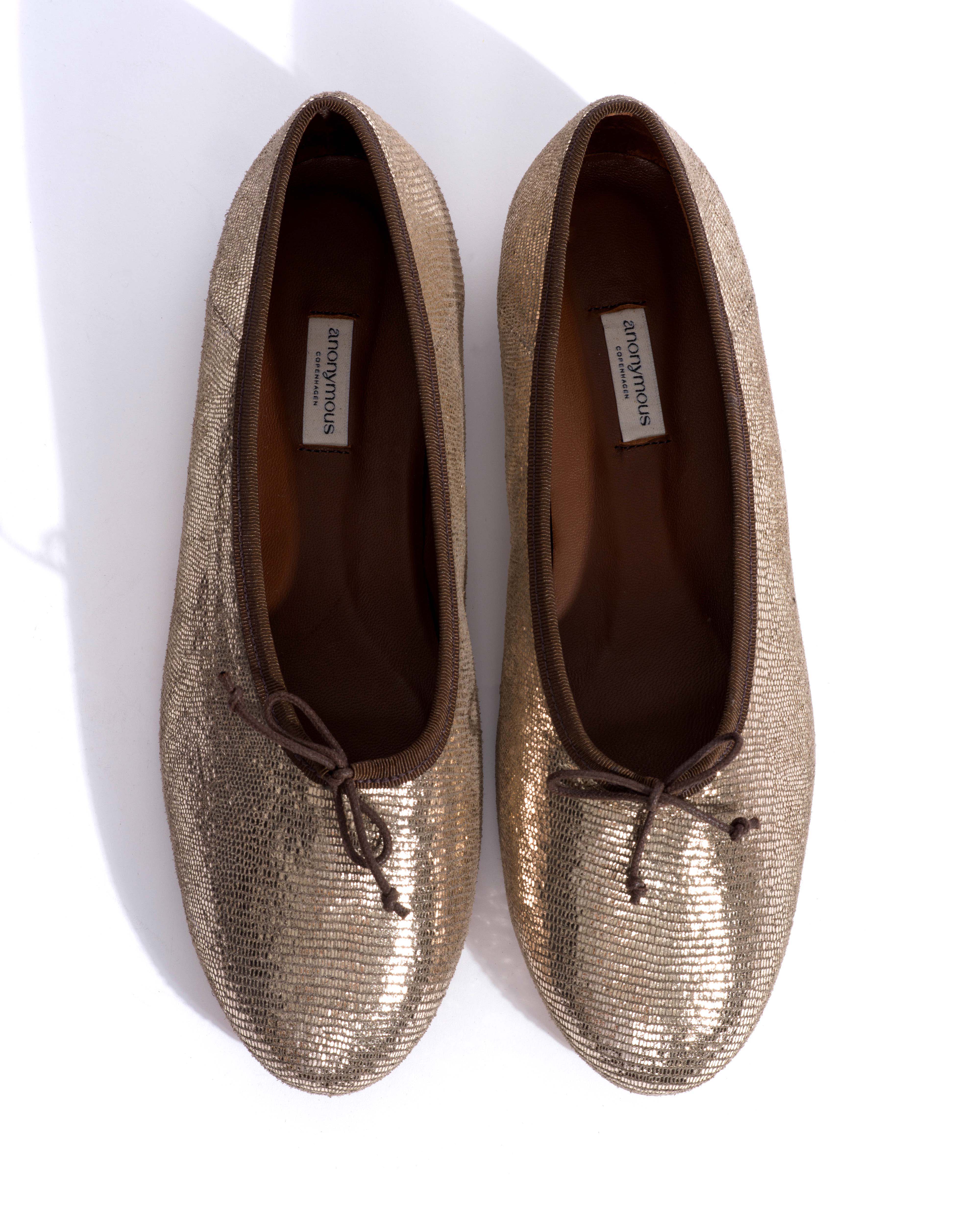 Sacha Lizard metallic goat Vintage champagne