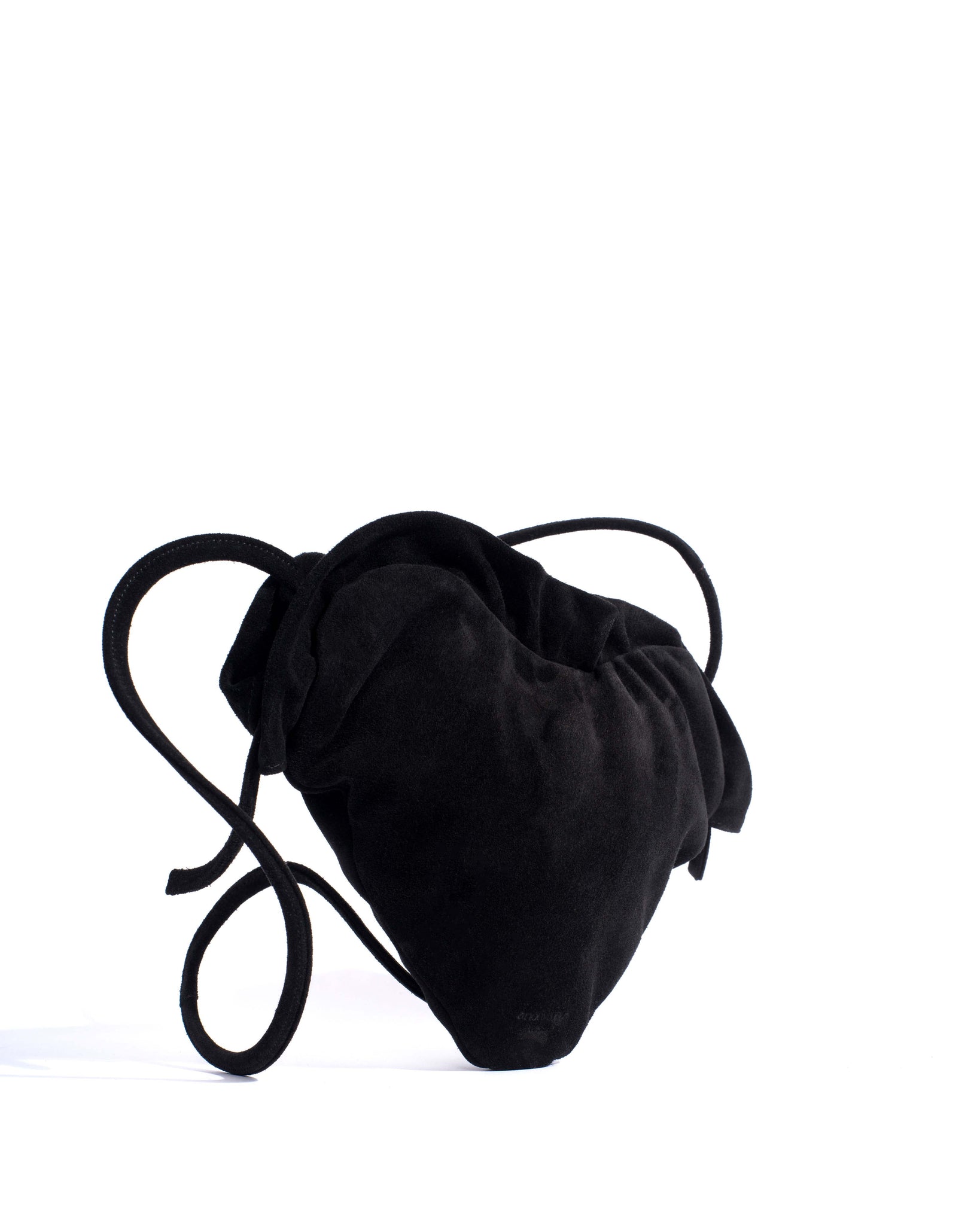 Zally heart bag Calf suede Black