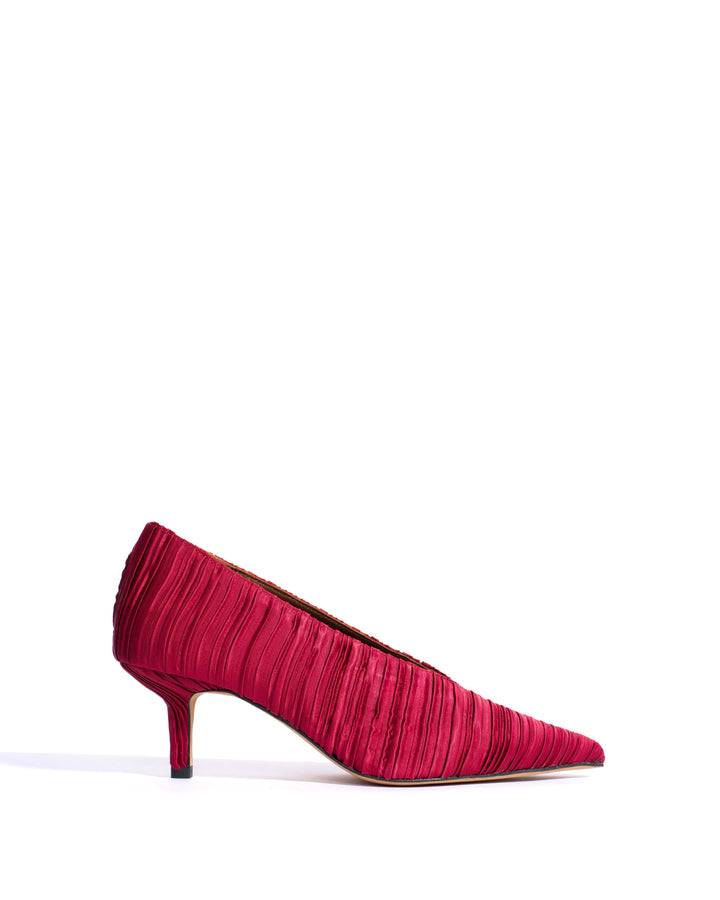 anonymous copenhagen Phia 55 pin Pleated satin Pomegranate