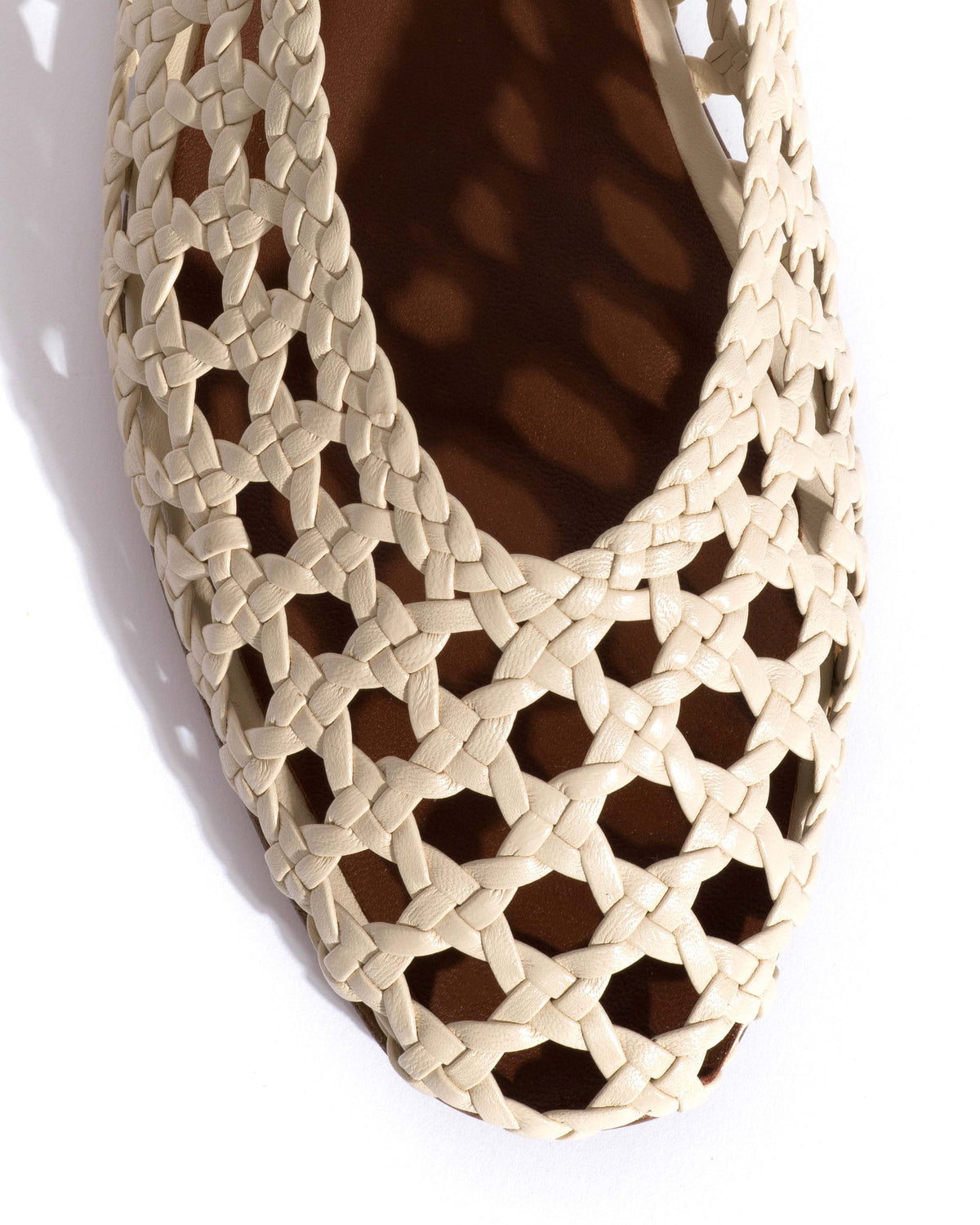 Sessi 10 hand-braided Hand-braided leather White sand