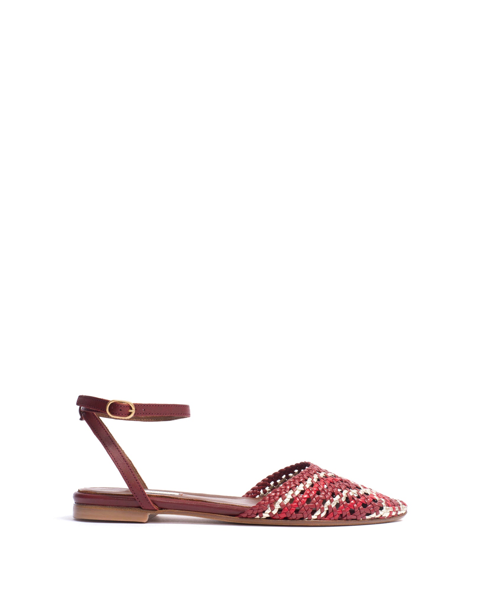 Senara 10 Hand-braided leather Pomegranate mix