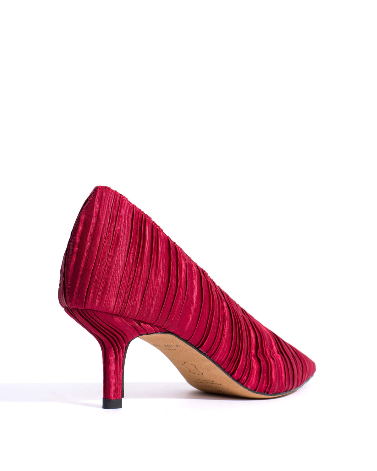 Phia 55 pin Pleated satin Pomegranate