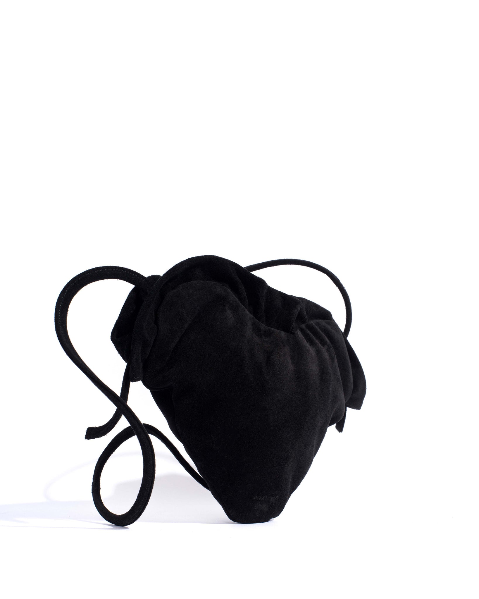 Zally heart bag Calf suede Black