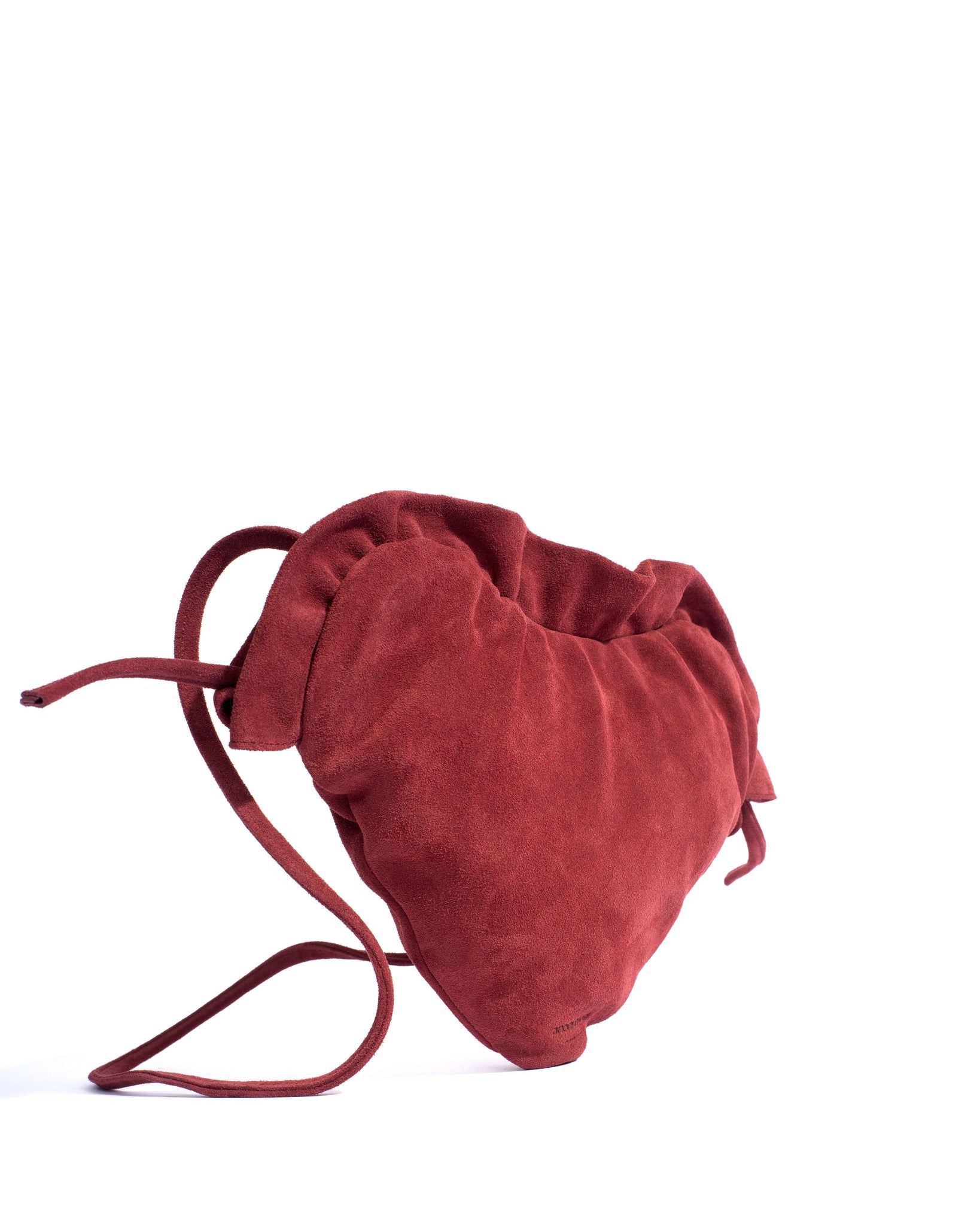 Zally heart bag Calf suede Pomegranate
