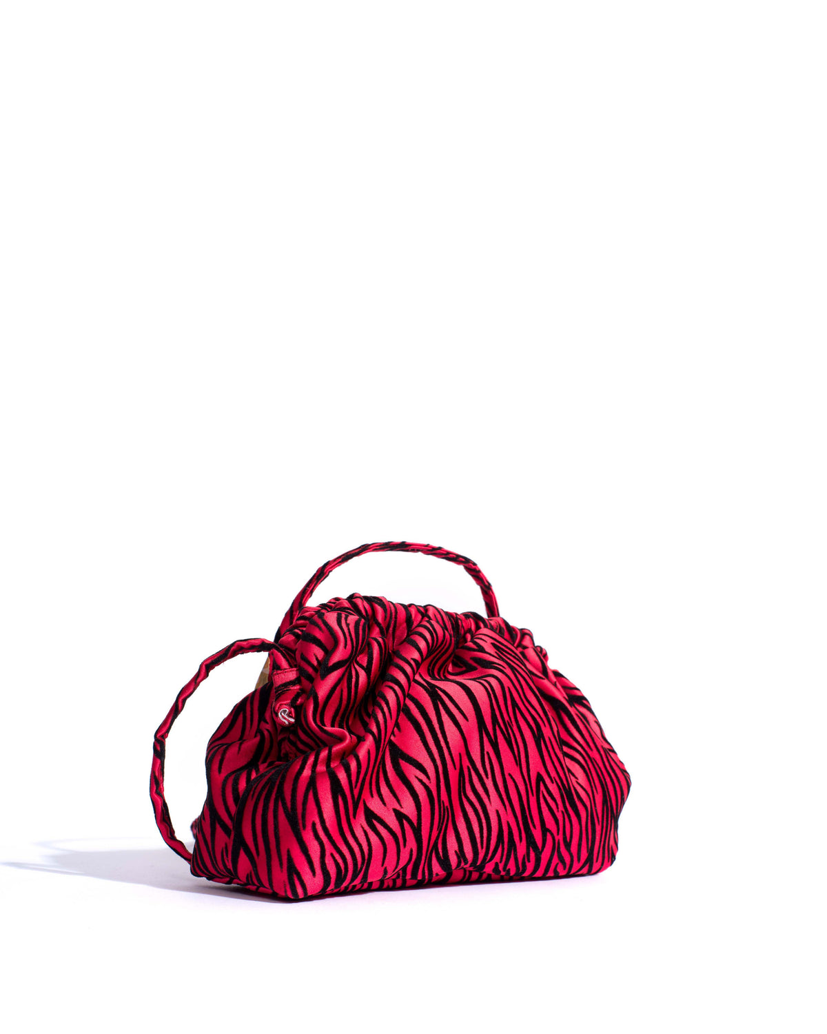 Hally petite cloud bag Satin velvet zebra Rouge red