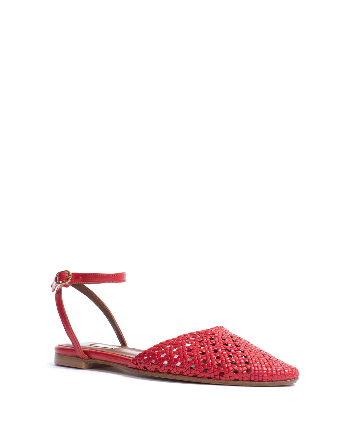 Senara 10 hand-braided Hand-braided leather Ruby red