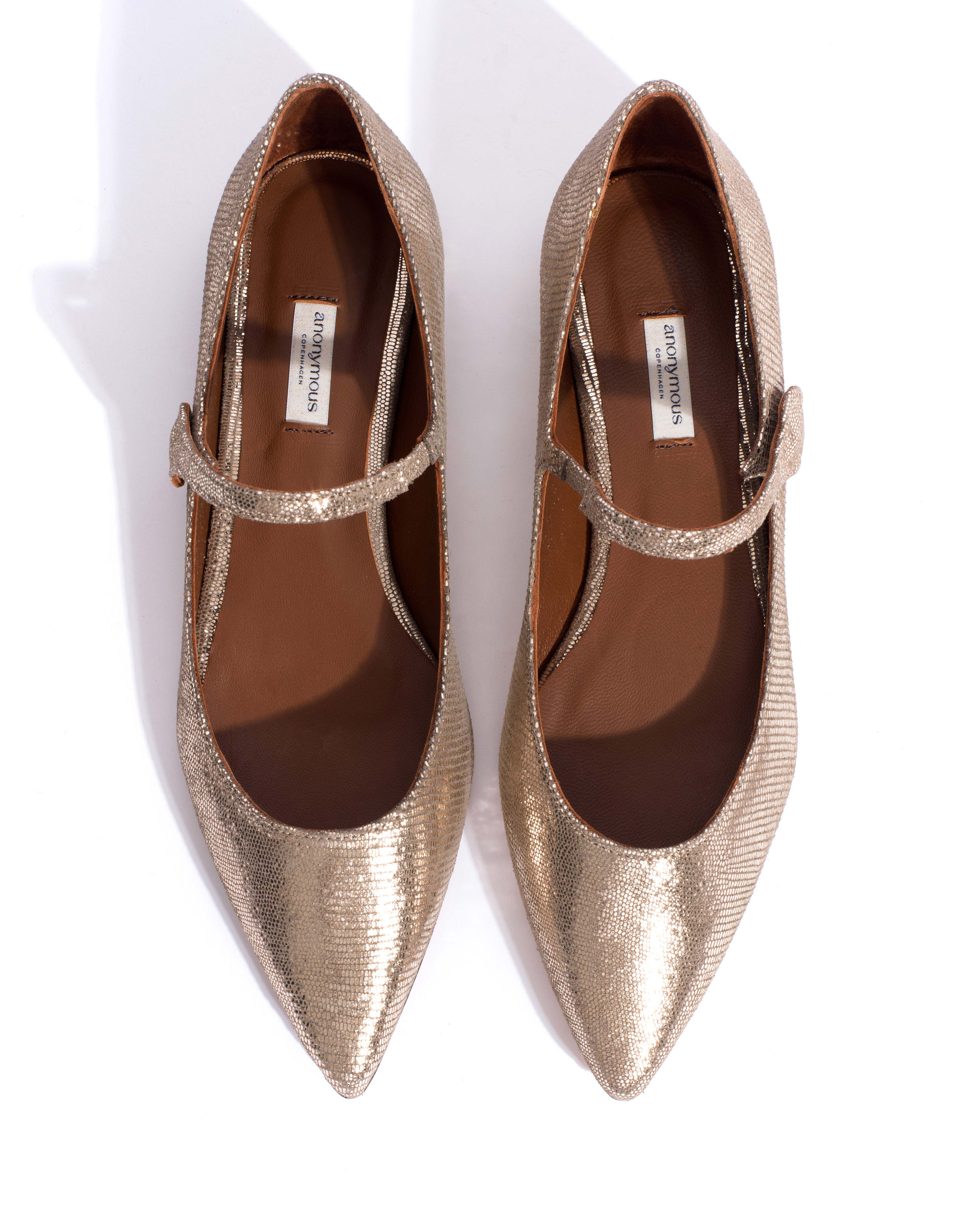Fifi Lizard metallic goat Vintage champagne