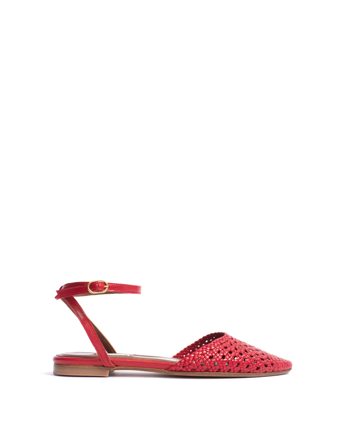 Senara 10 hand-braided Hand-braided leather Ruby red