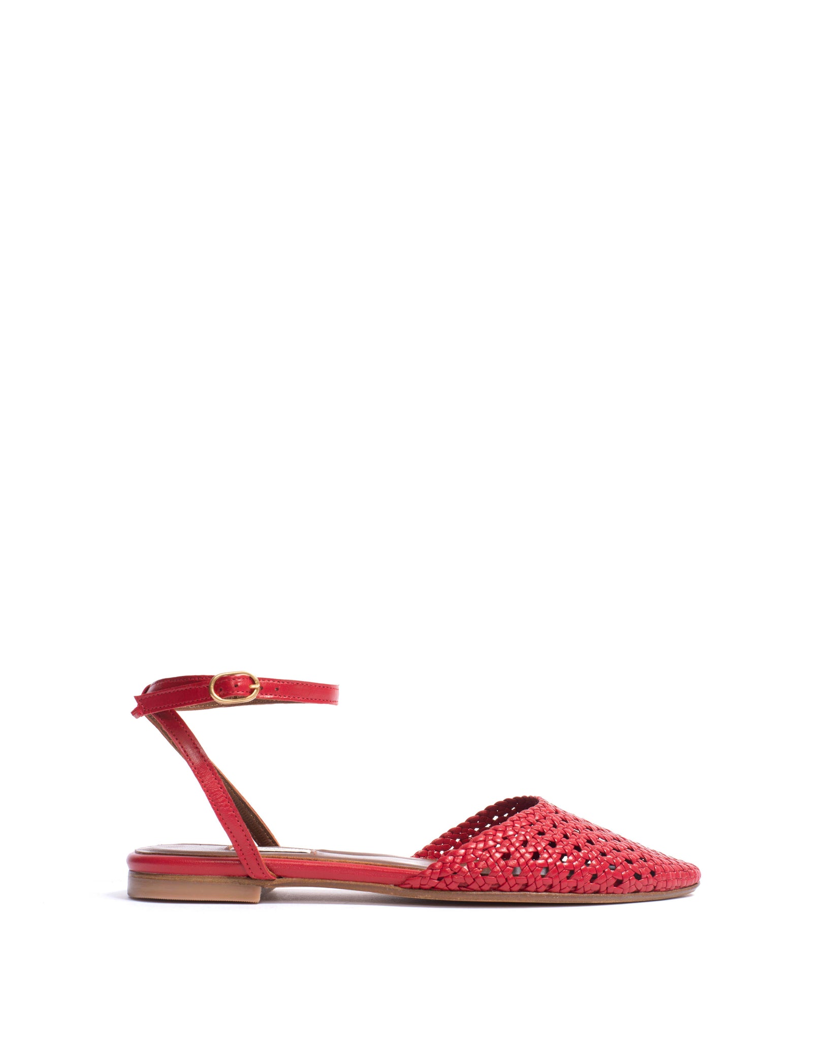 Senara 10 Hand-braided leather Ruby red