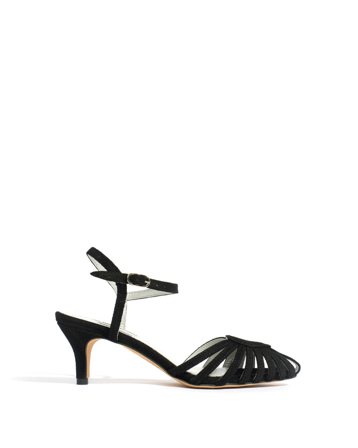 anonymous copenhagen Keesha 55 Calf suede u0026 lining Black u0026 silver