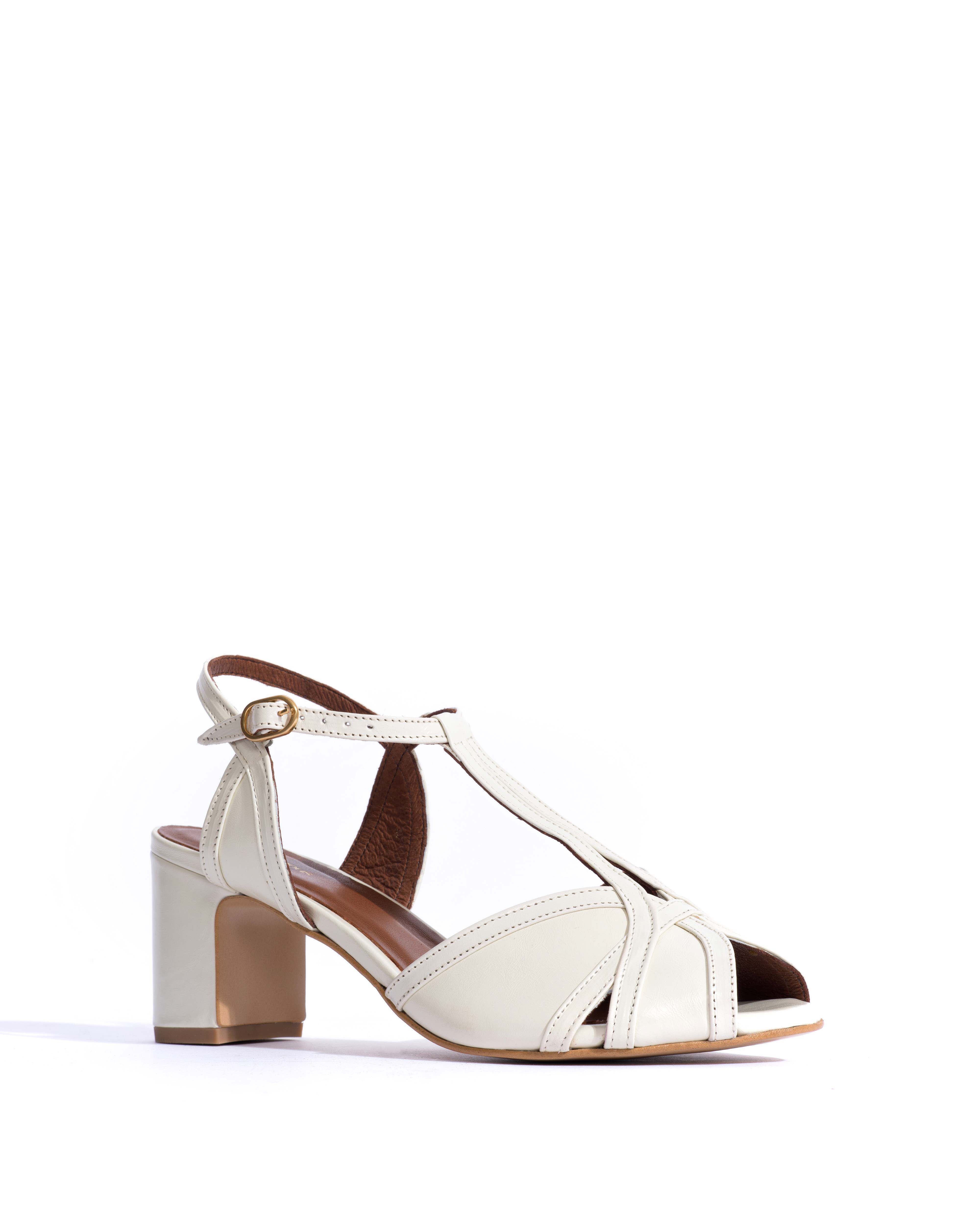 Therese 55 Crinkled polished goat White sand