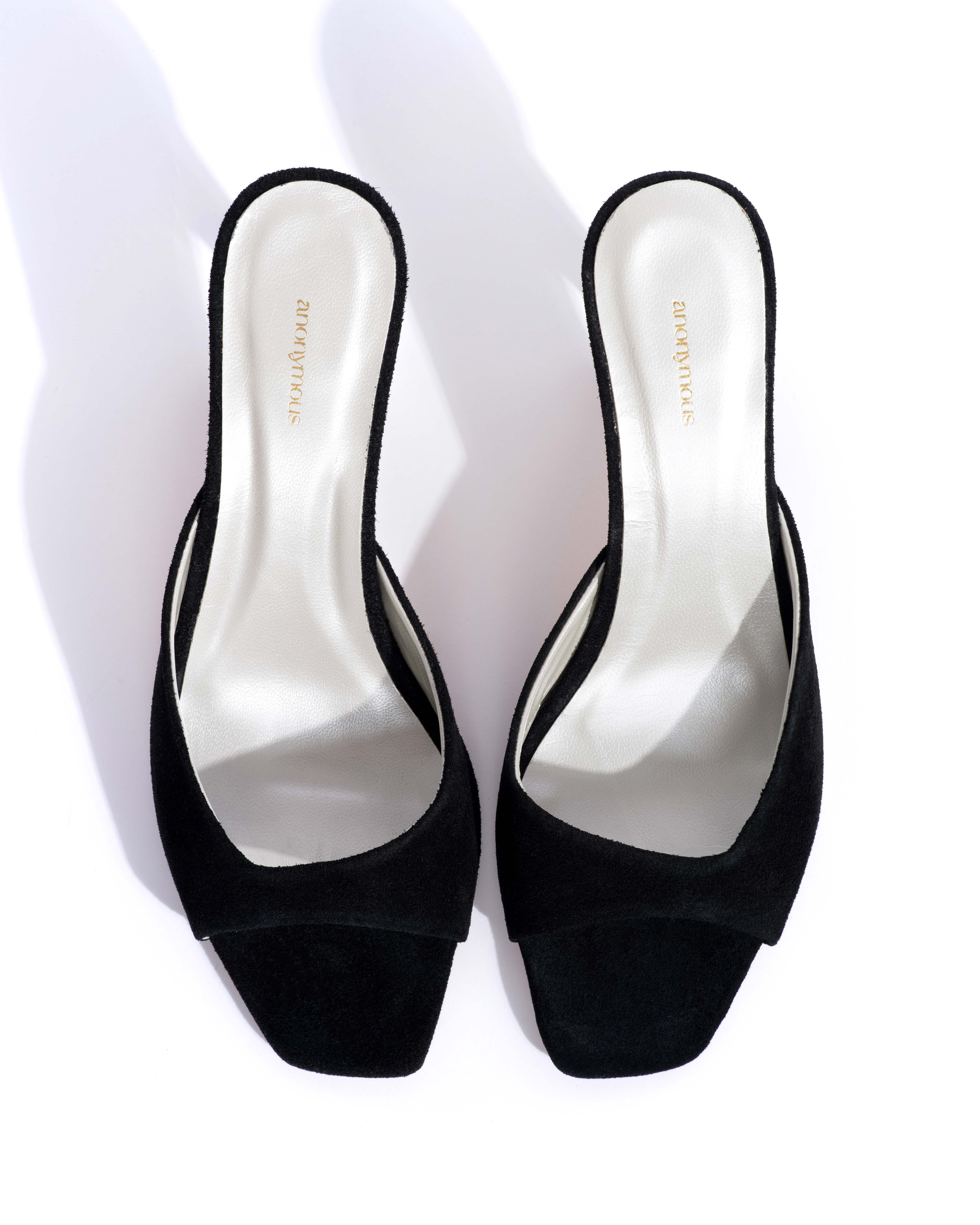 Mazy 75 Calf suede & lining Black & silver