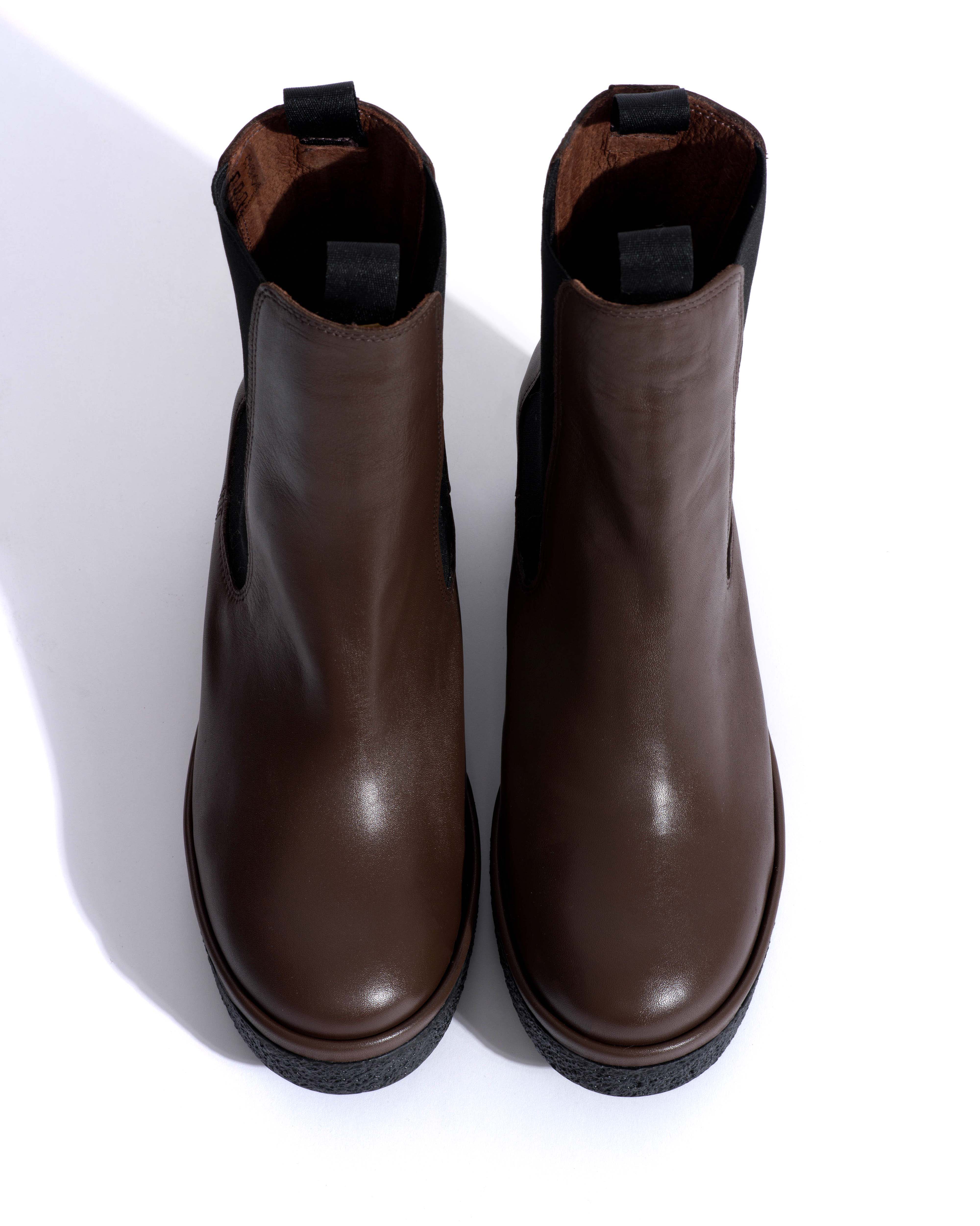 Laurell 65 platform Soft calf & sole Dark taupe & black