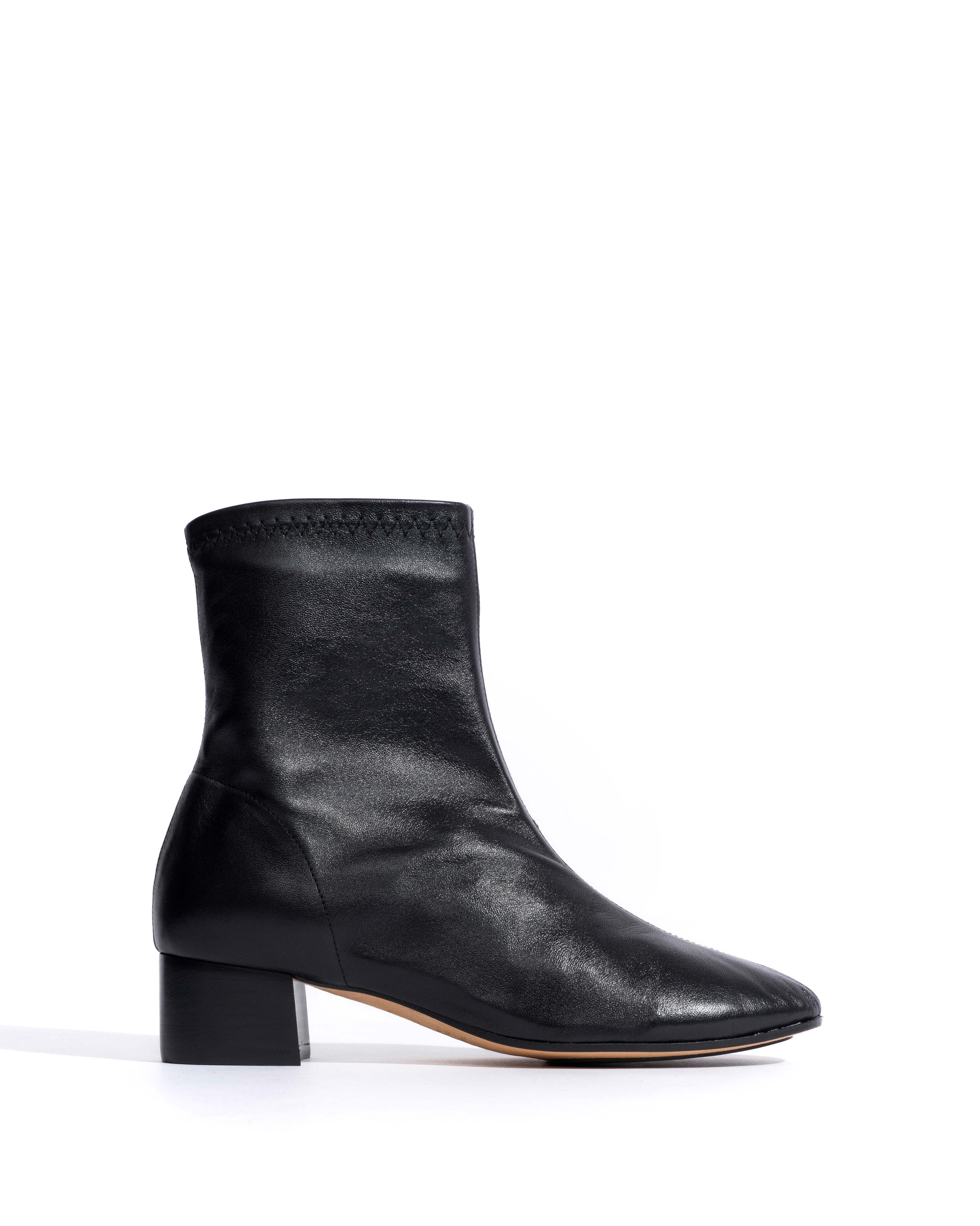 Hanny 40 stacked stretch Silky lamb Black