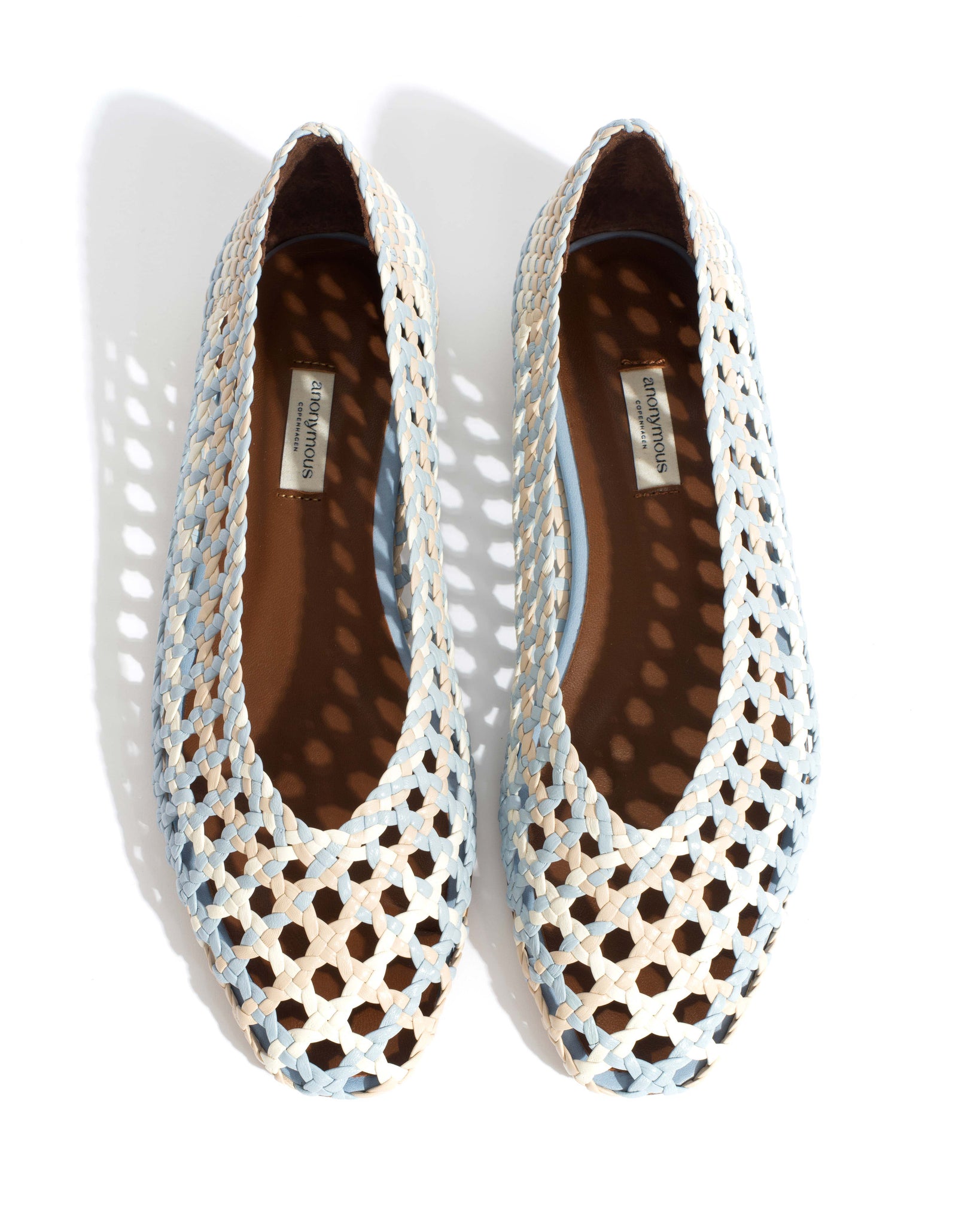 Sessi 10 Hand-braided leather Lichen blue mix