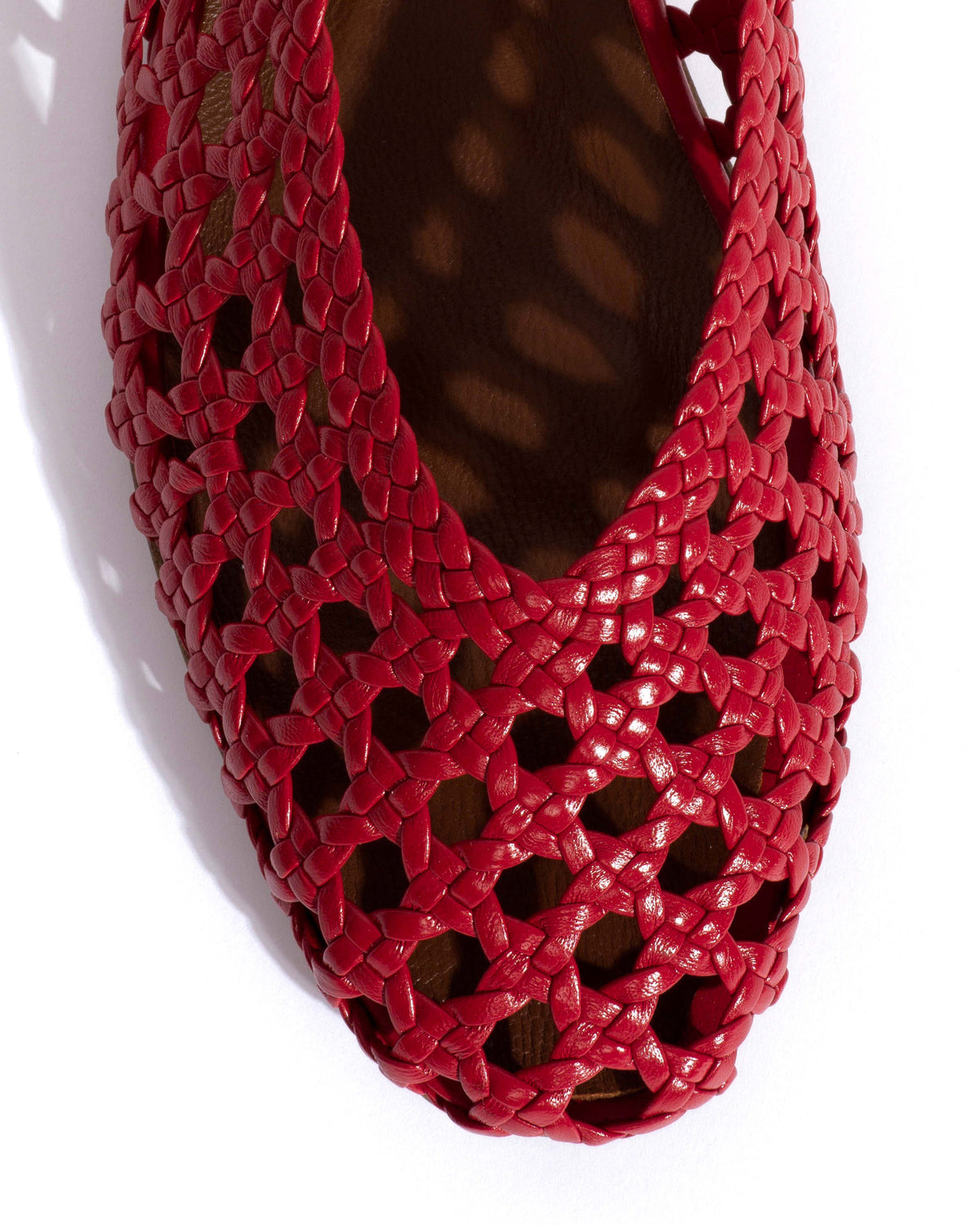 Sessi 10 hand-braided Hand-braided leather Ruby red