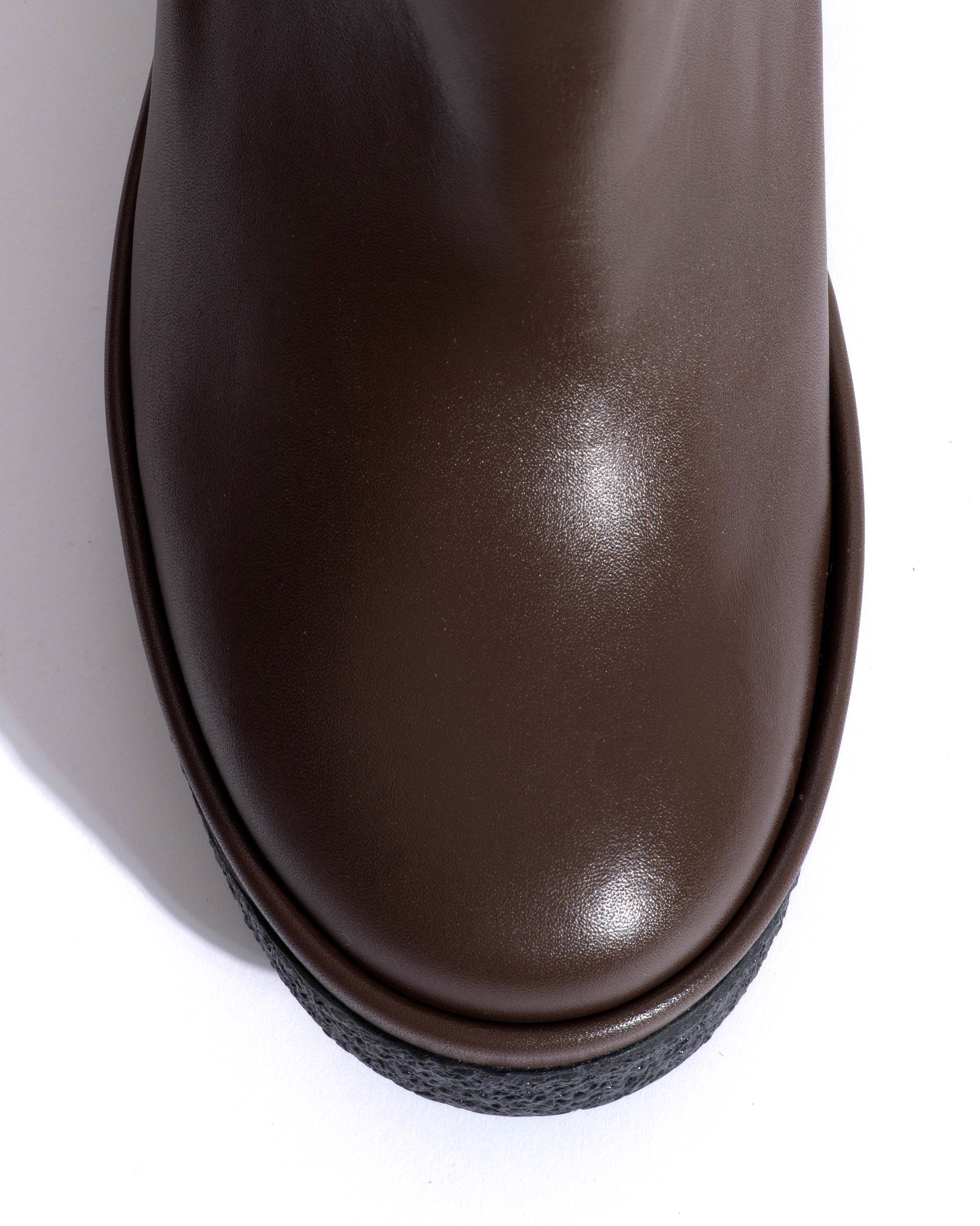 Laurell 65 platform Soft calf & sole Dark taupe & black
