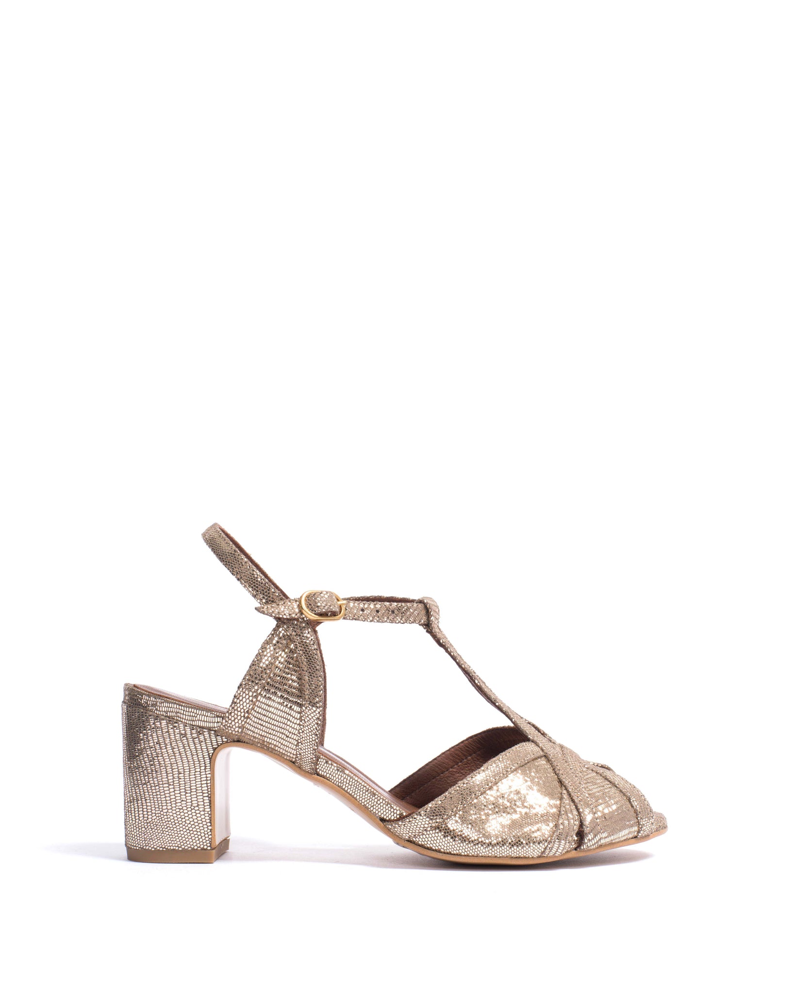 Therese 55 Lizard metallic goat Vintage champagne