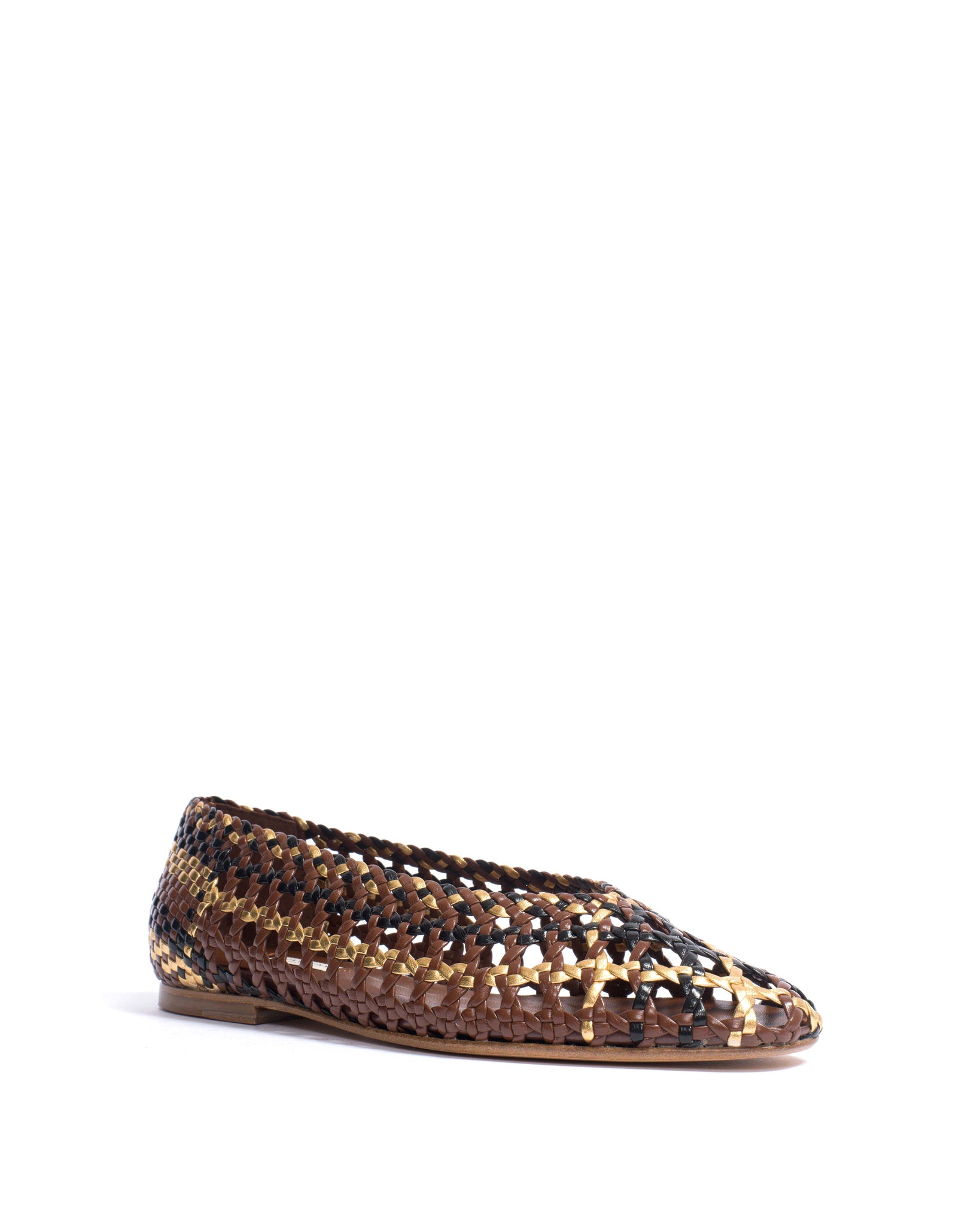 Sessi 10 Hand-braided leather Chocolate mix