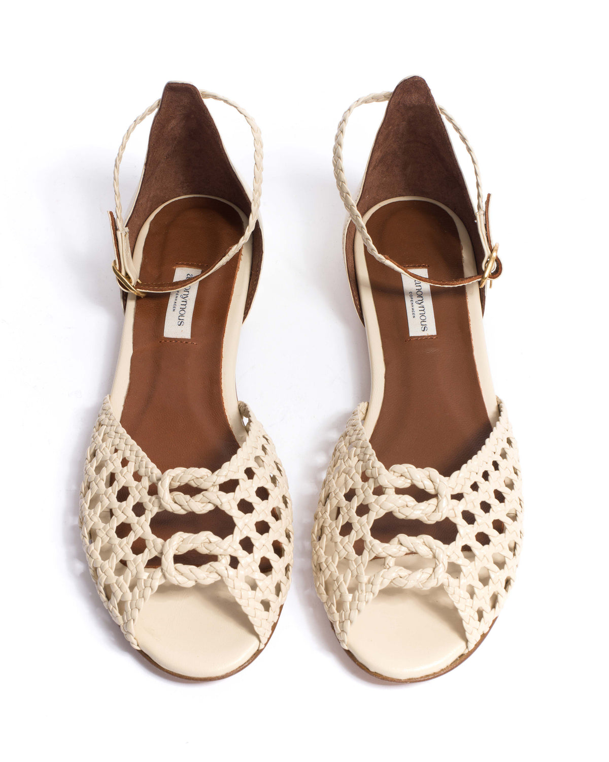 Lucy 10 hand-braided Hand-braided leather White sand