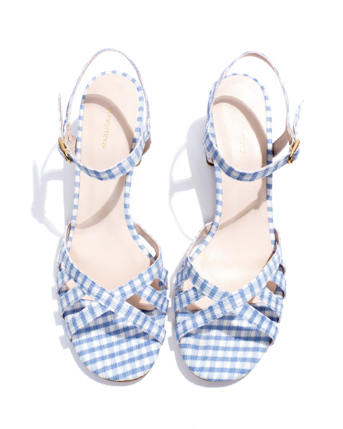 Issi 55 Pleated gingham vegan Bubble blue