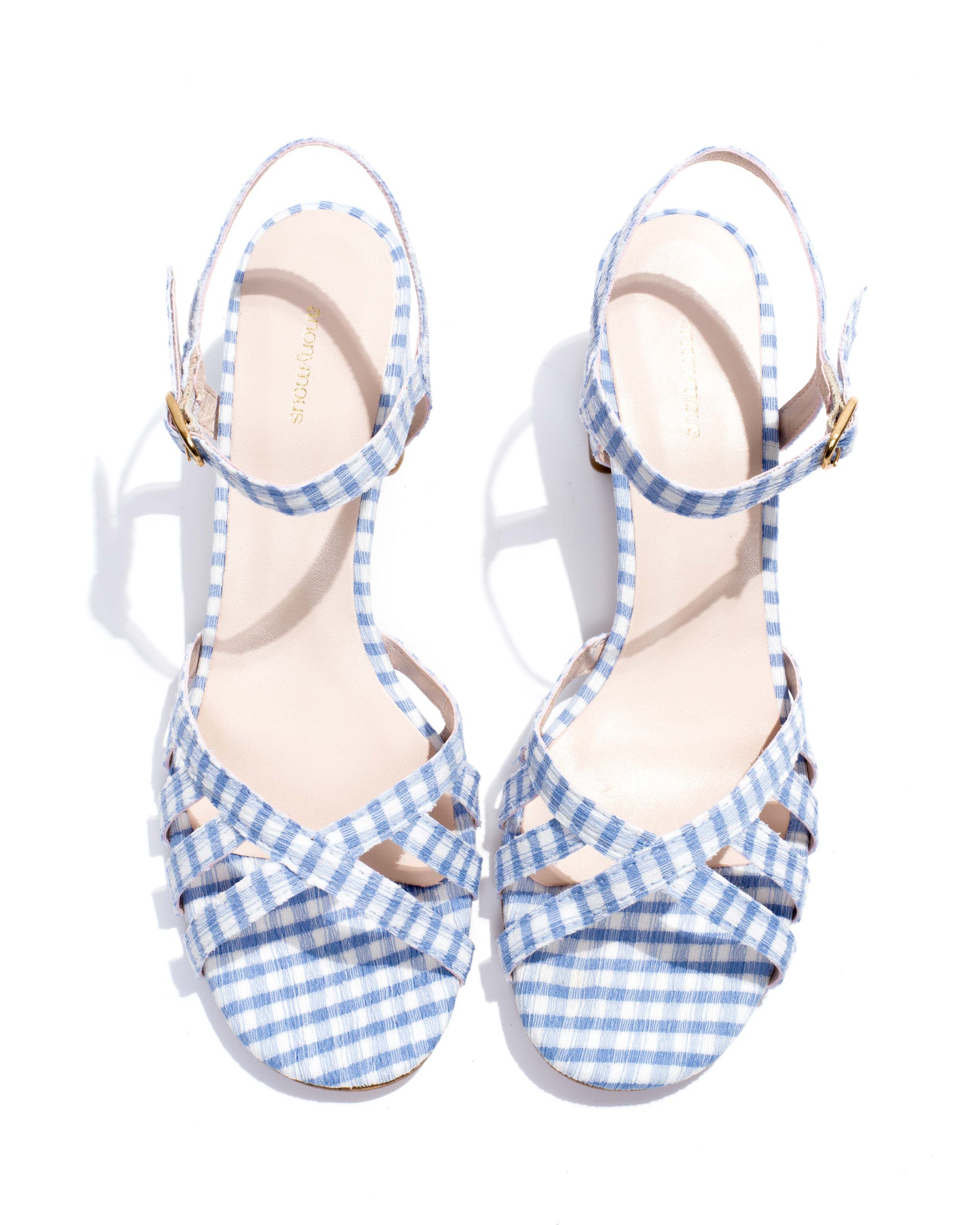 Issi 55 Pleated gingham vegan Bubble blue - Anonymous Copenhagen