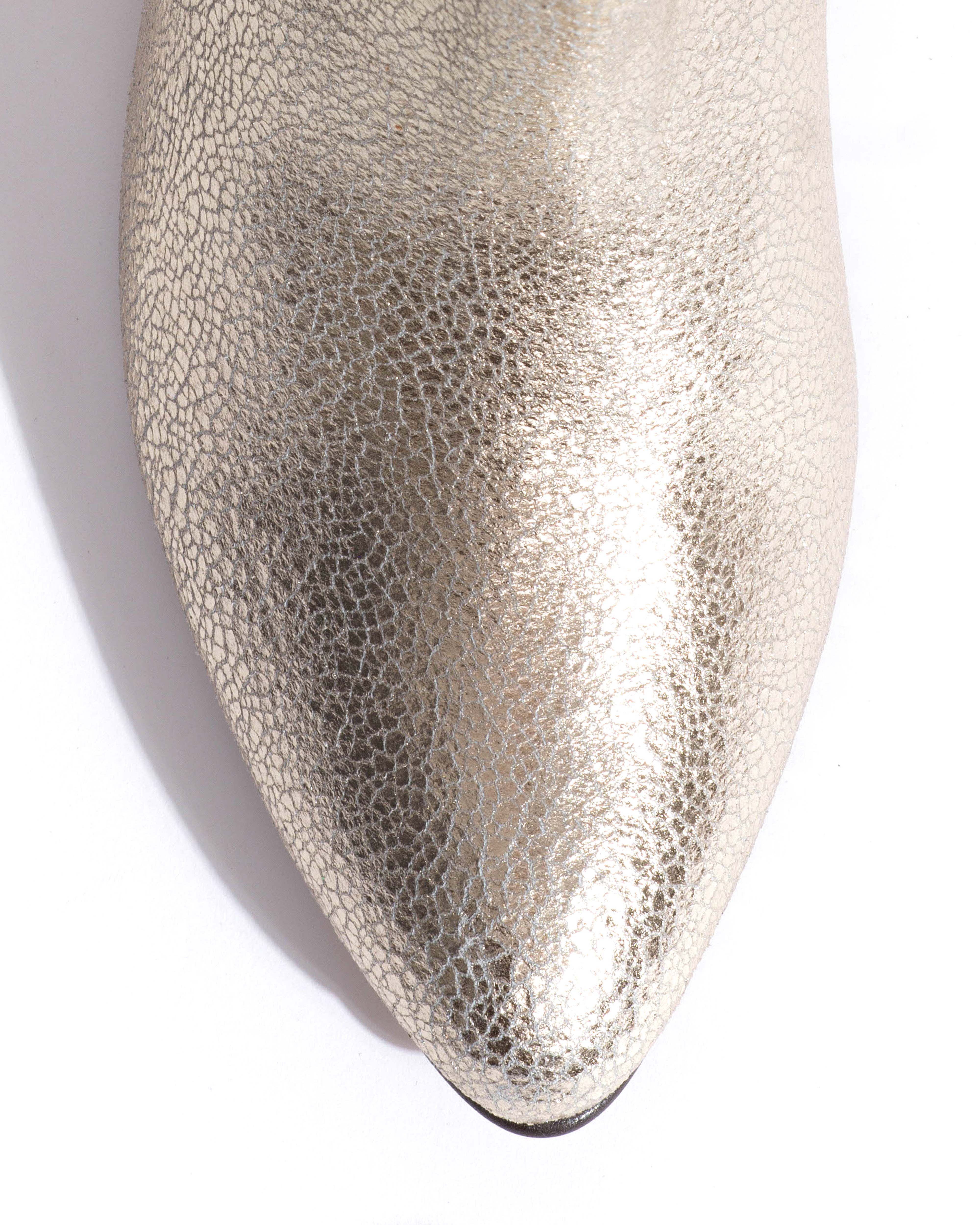 Valle 50 stiletto Crackled metallic goat Champagne