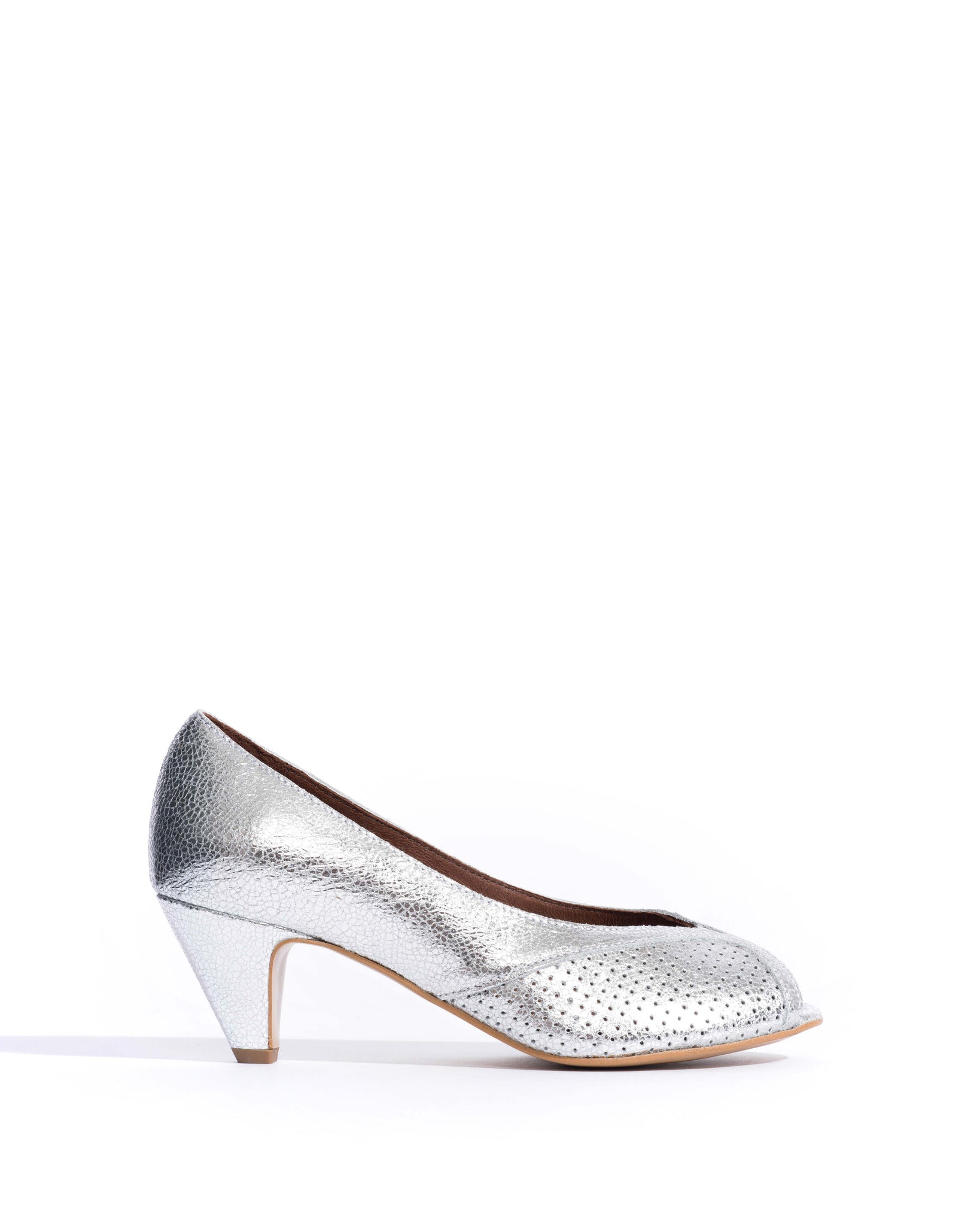 Tiffany stiletto Crackled metallic goat Silver - 