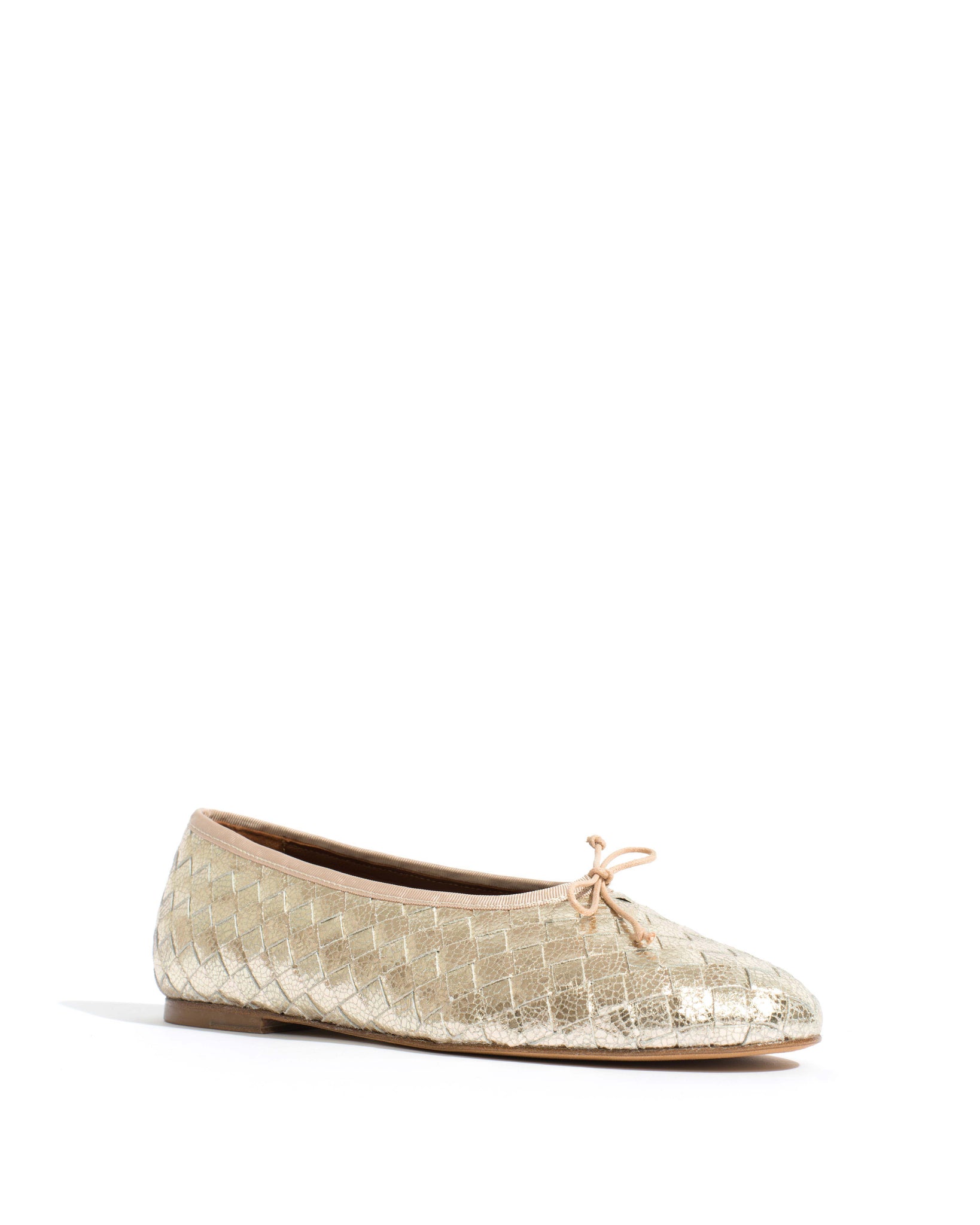 Sacha interlace Grained metallic goat Champagne