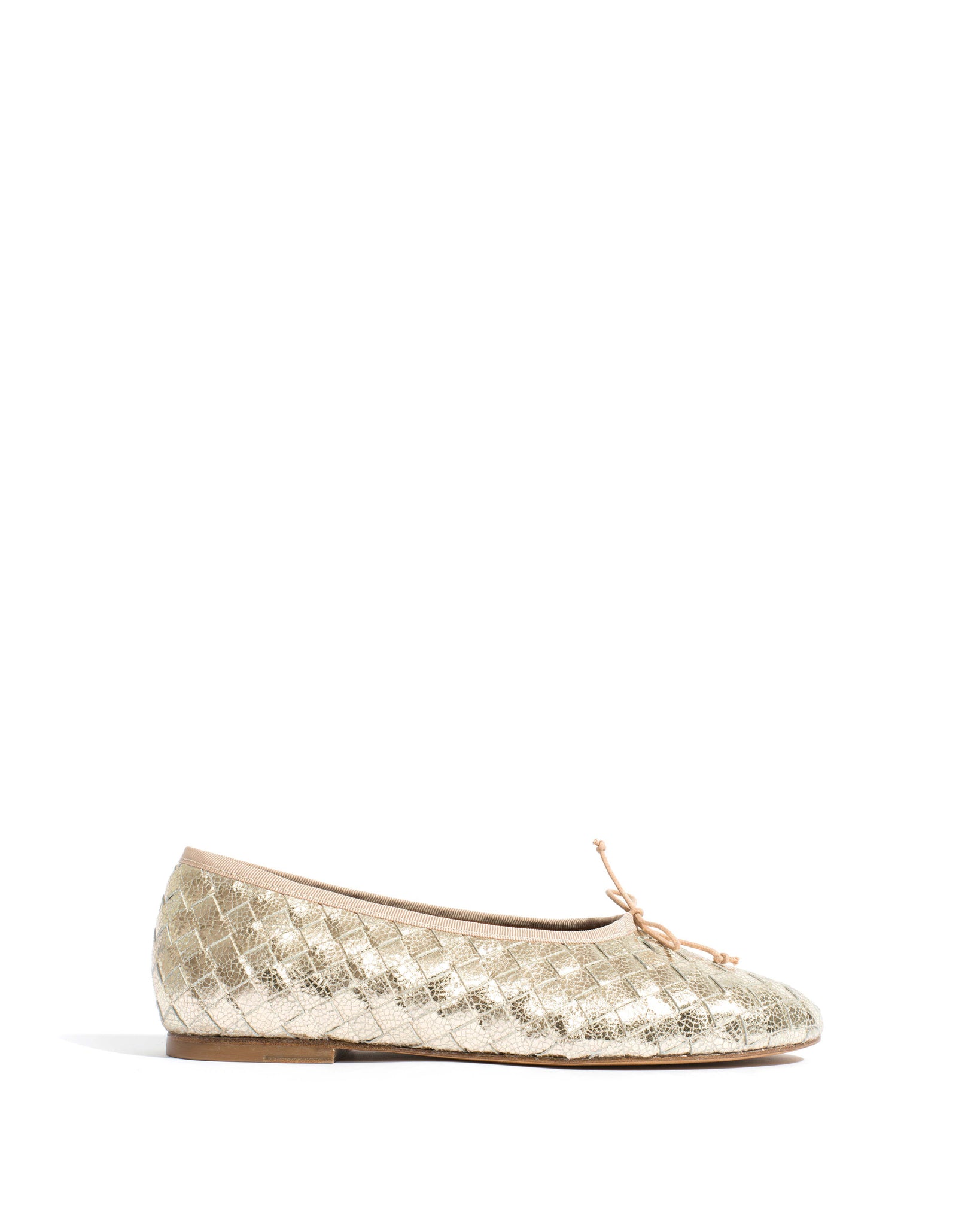 Sacha interlace Grained metallic goat Champagne