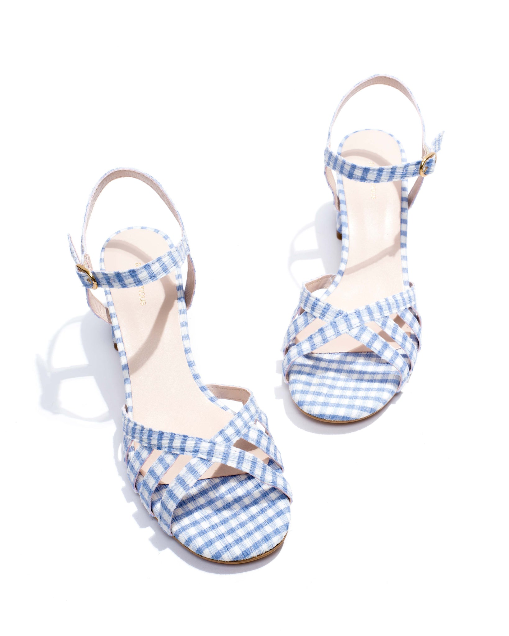 Issi 55 Pleated gingham vegan Bubble blue - Anonymous Copenhagen