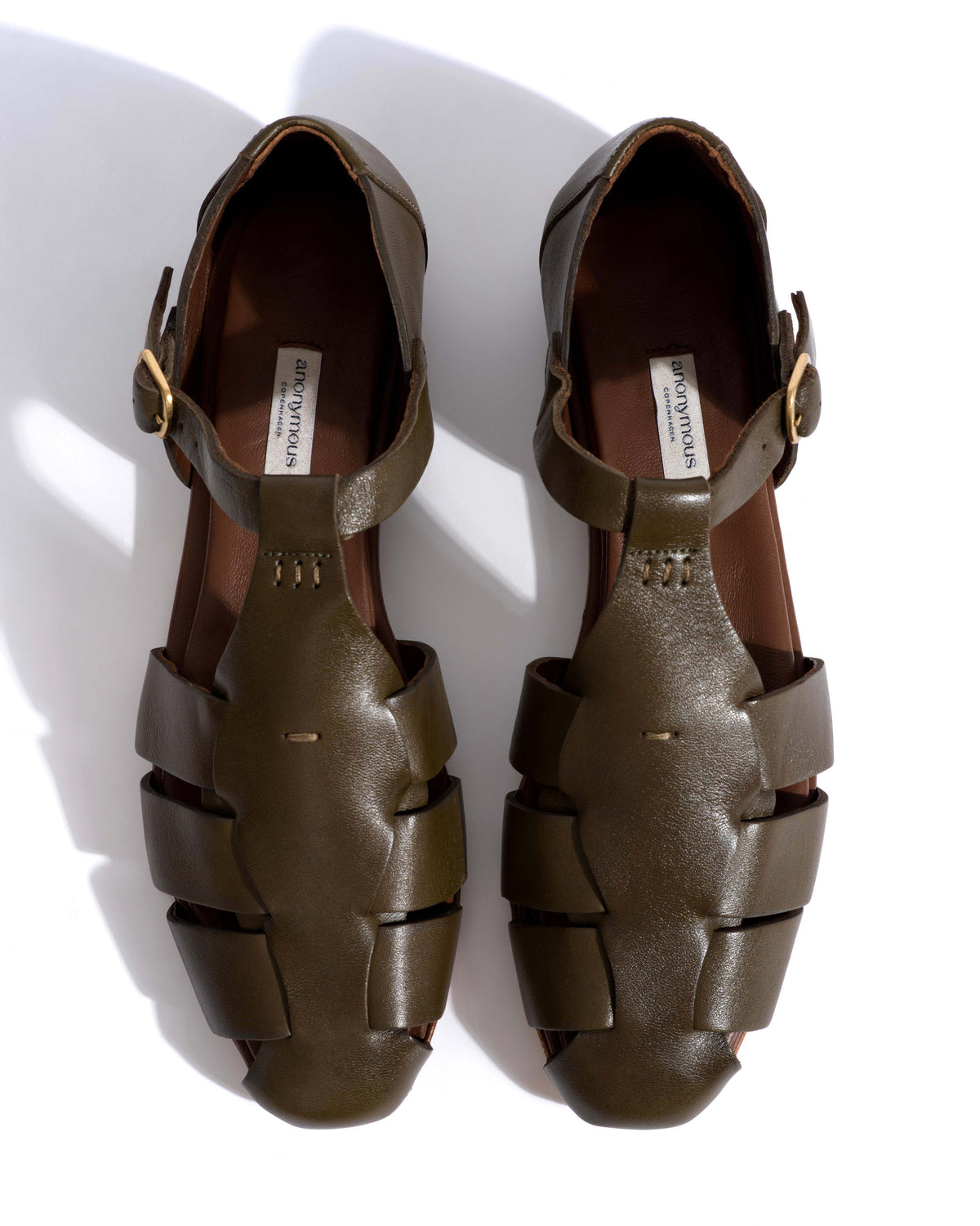 Lain flats Vegetal soft calf Forrest green