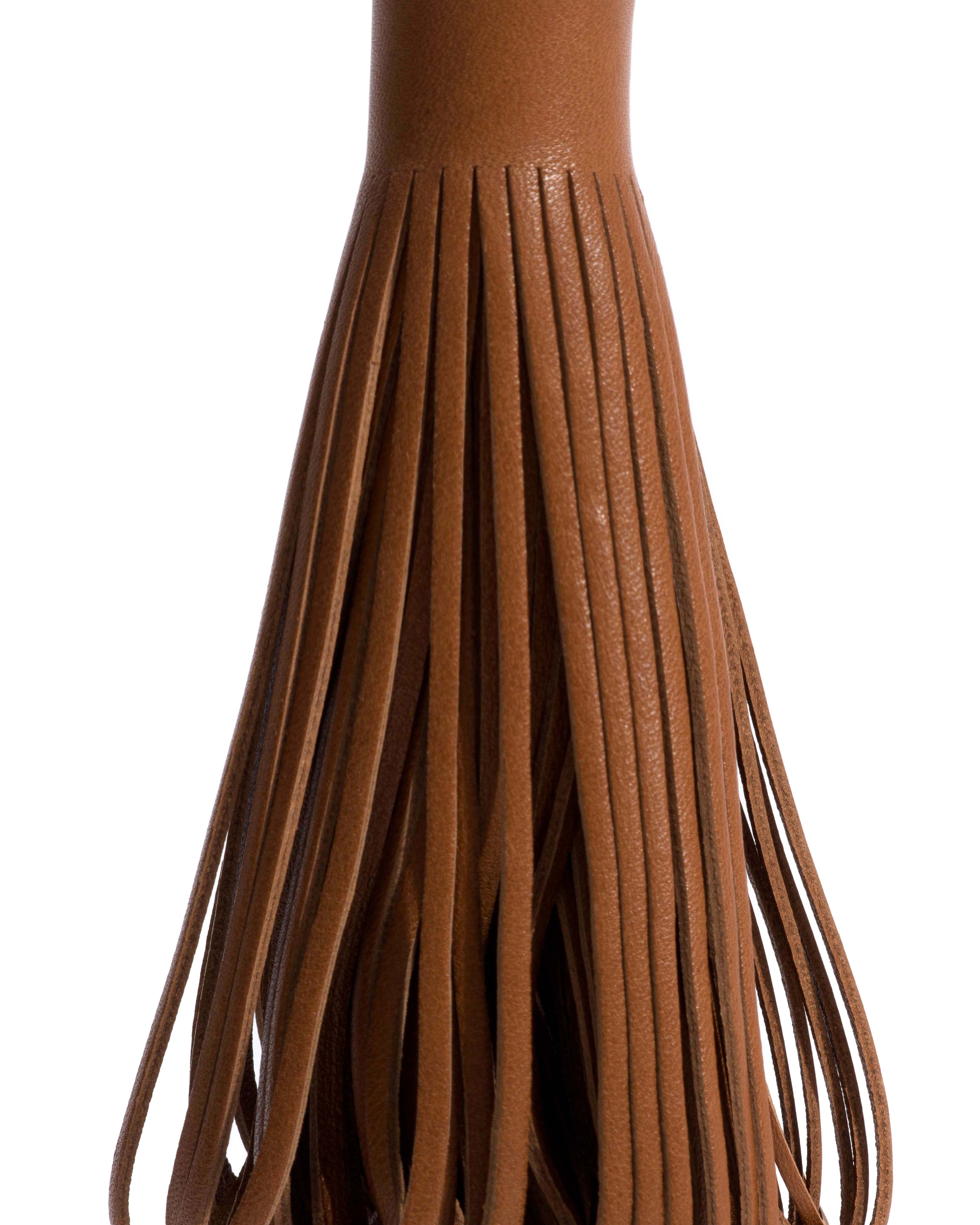 Katty fringe keyring Soft calf Camel
