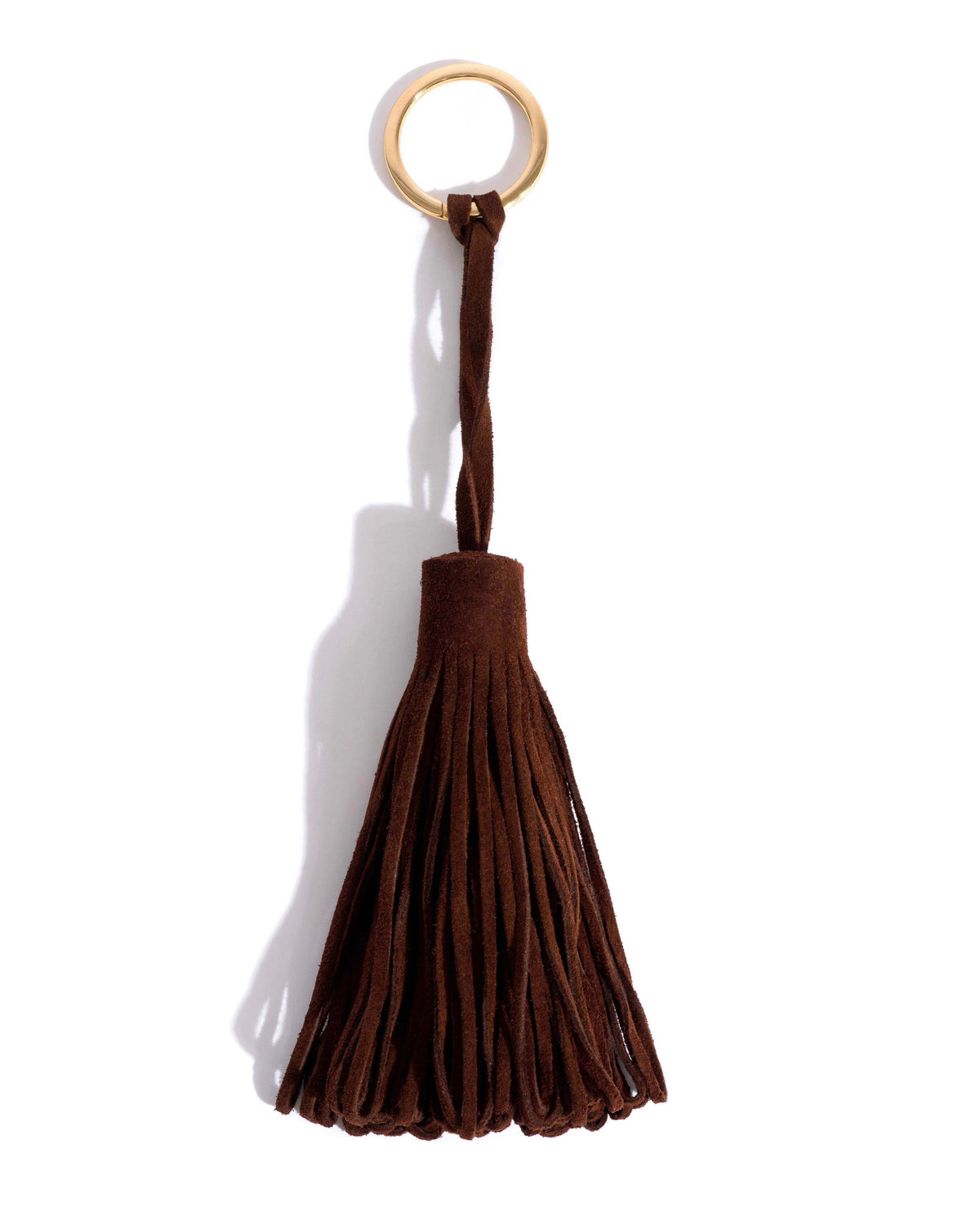 Katty fringe keyring Calf suede Chocolate