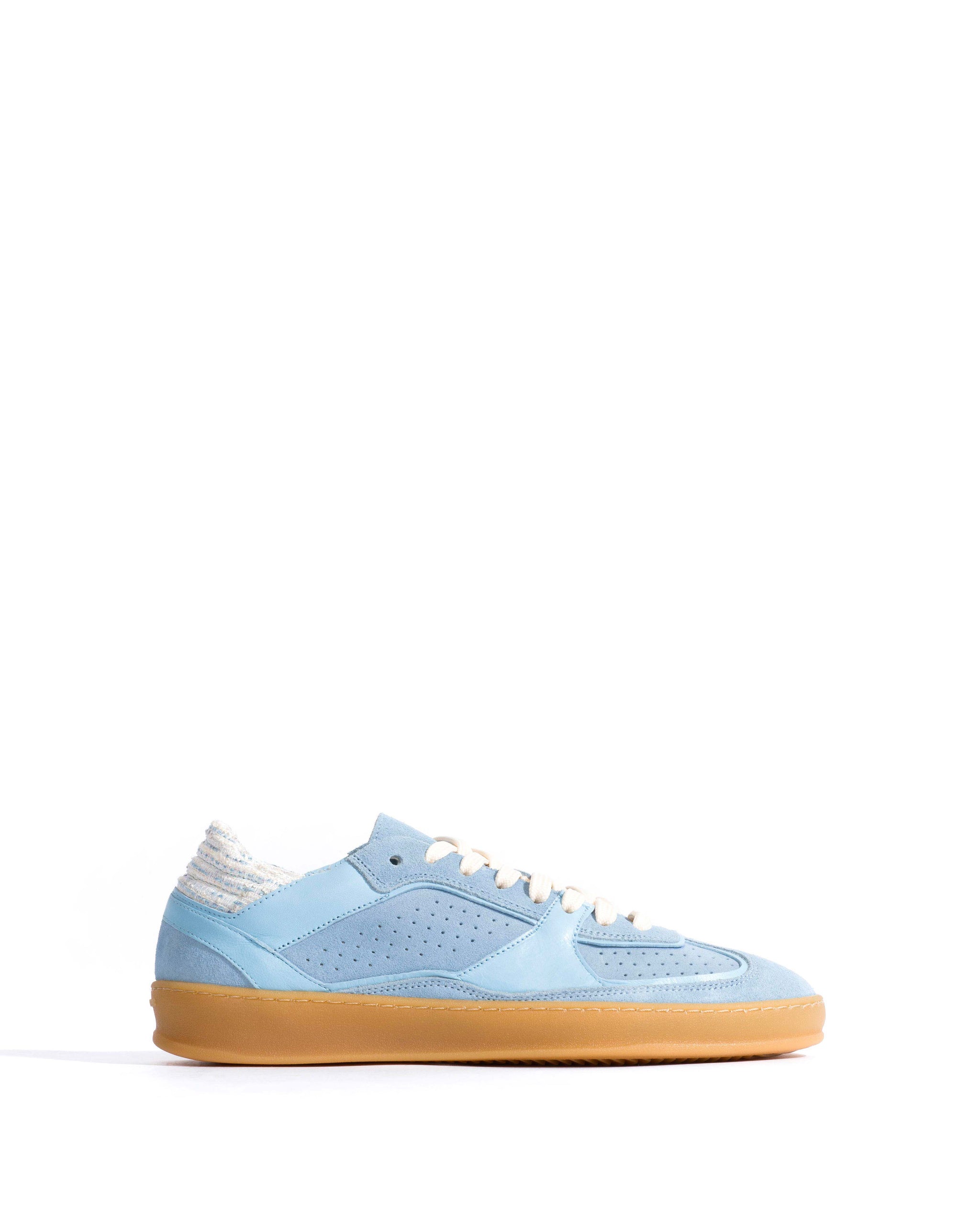 Dabbie Calf suede & sleek leather & boucle Porcelain blue & white porcelain blue