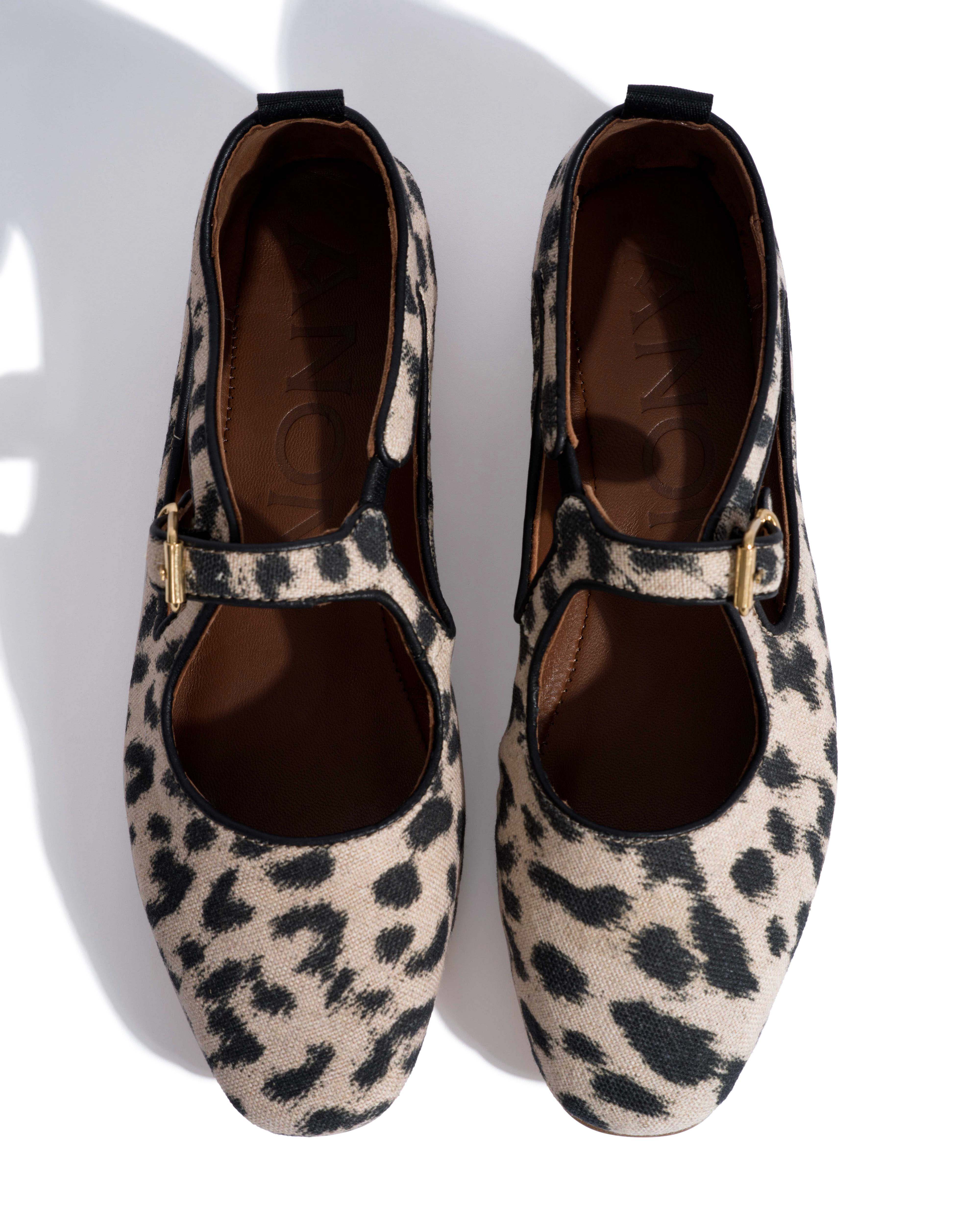 Praise Natural cotton-linen Leopard