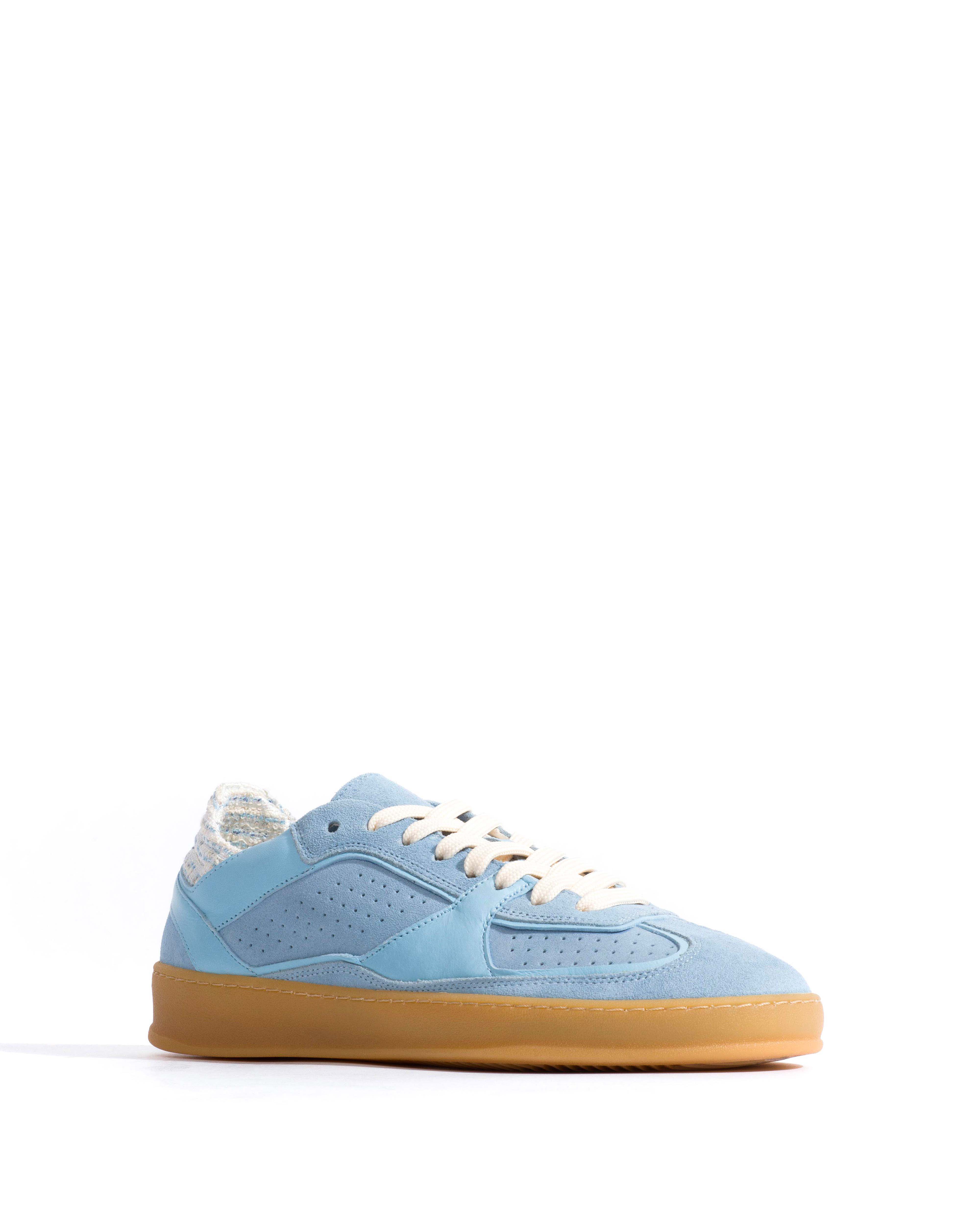 Dabbie Calf suede & sleek leather & boucle Porcelain blue & white porcelain blue
