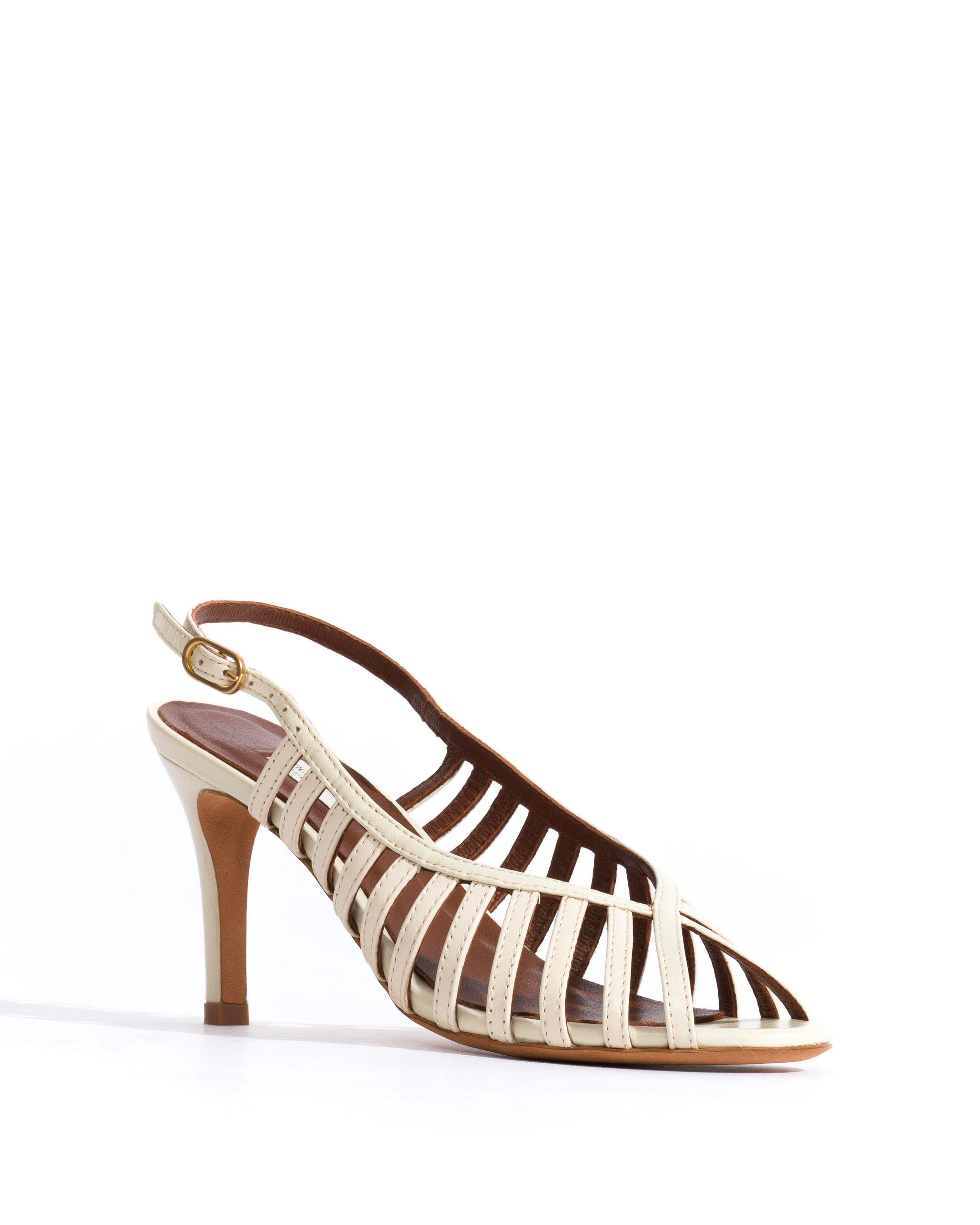 Carminho 75 Crinkled polished goat White sand - Anonymous Copenhagen Heels