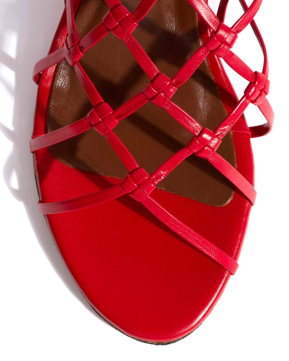 Conie 55 hand-braided Hand-braided leather Ruby red