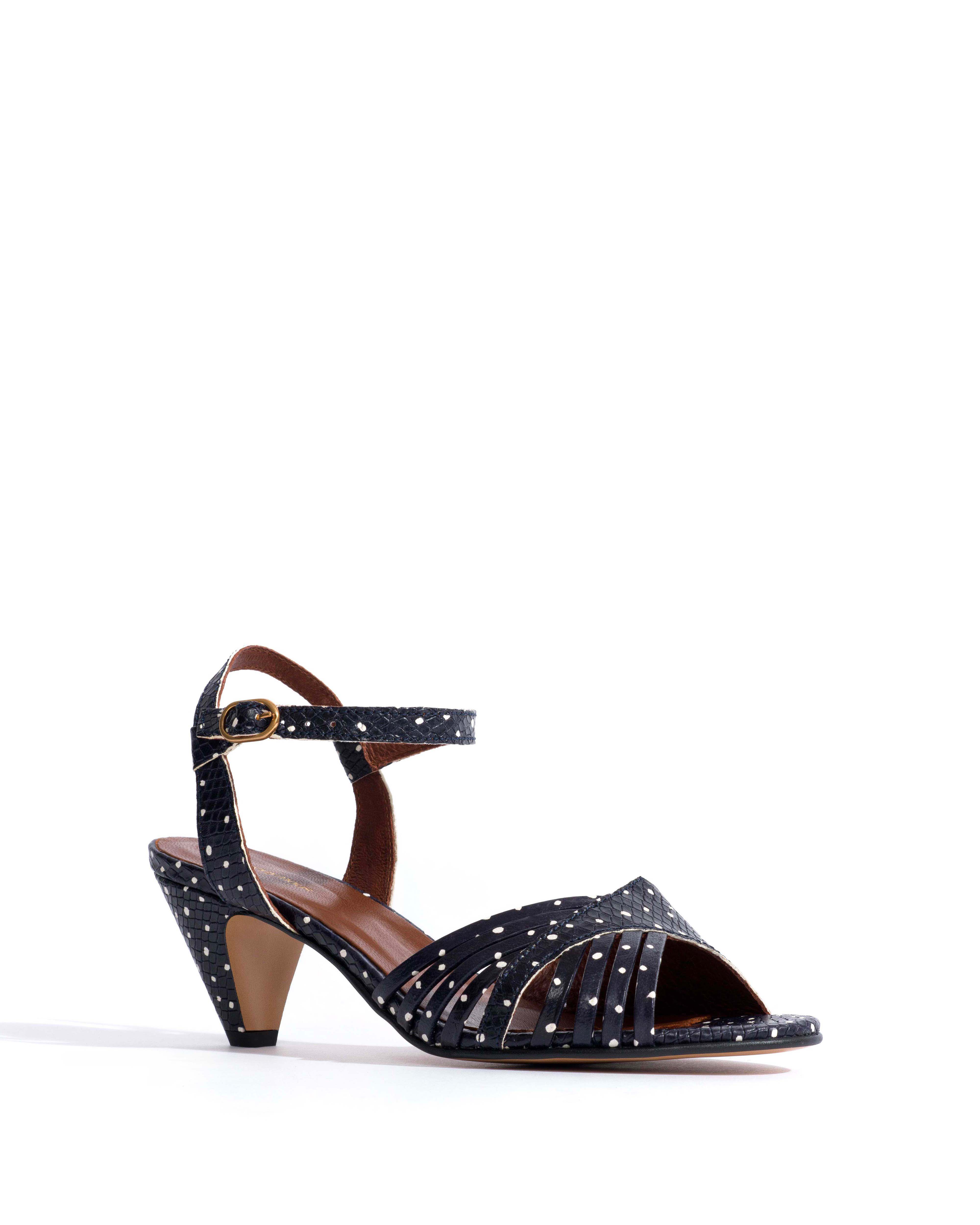 Hermine Spotted snake calf Midnight blue