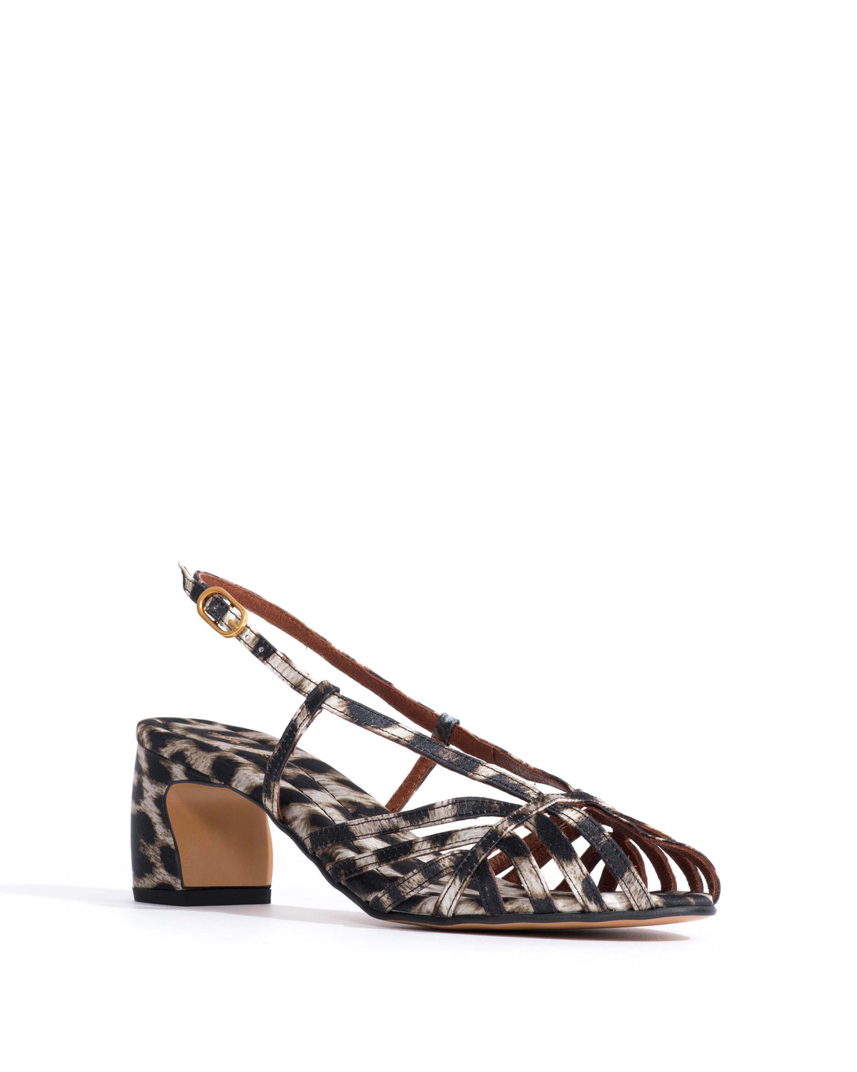Briddie 50 Satin print Snow leopard