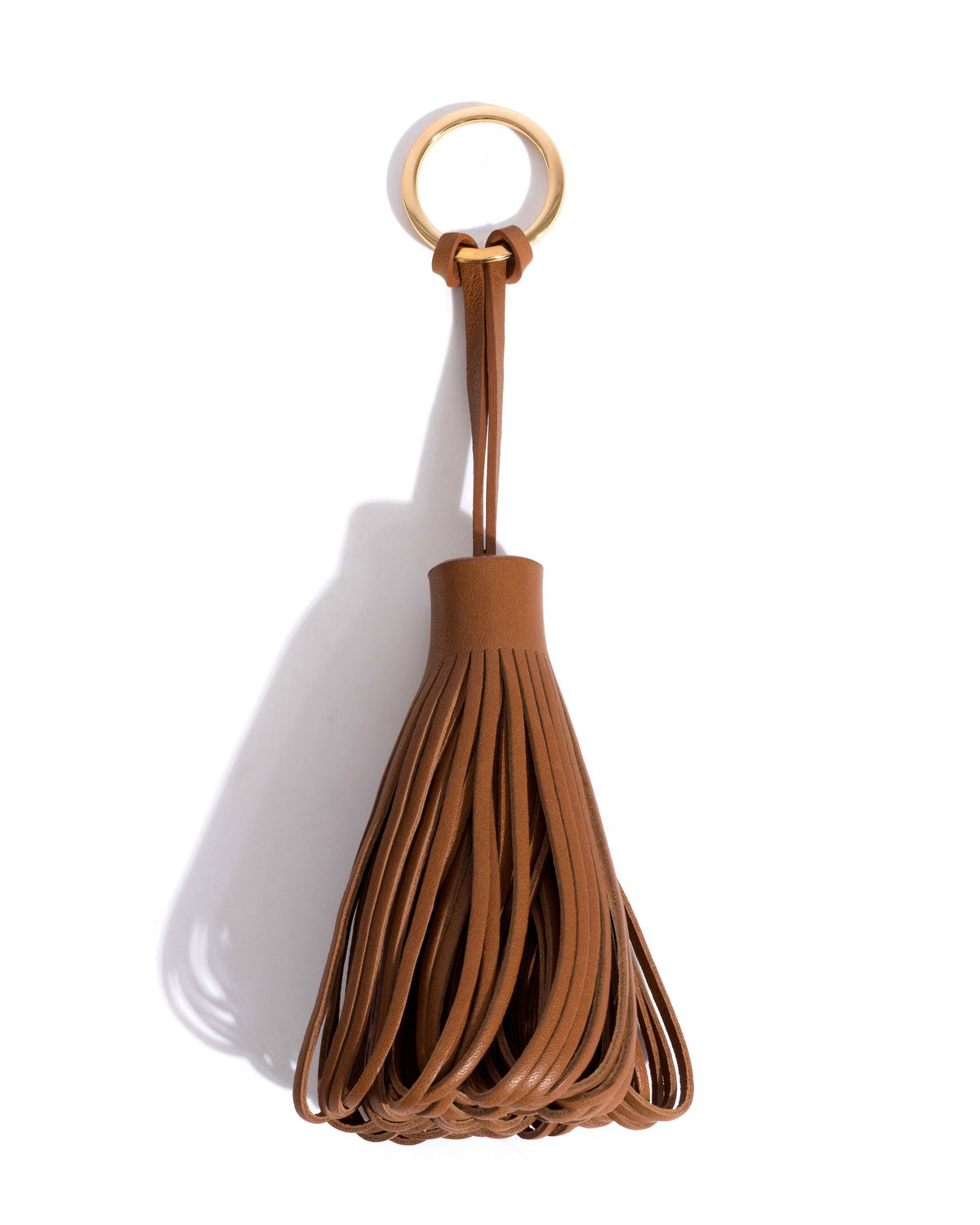 Katty fringe keyring Soft calf Camel