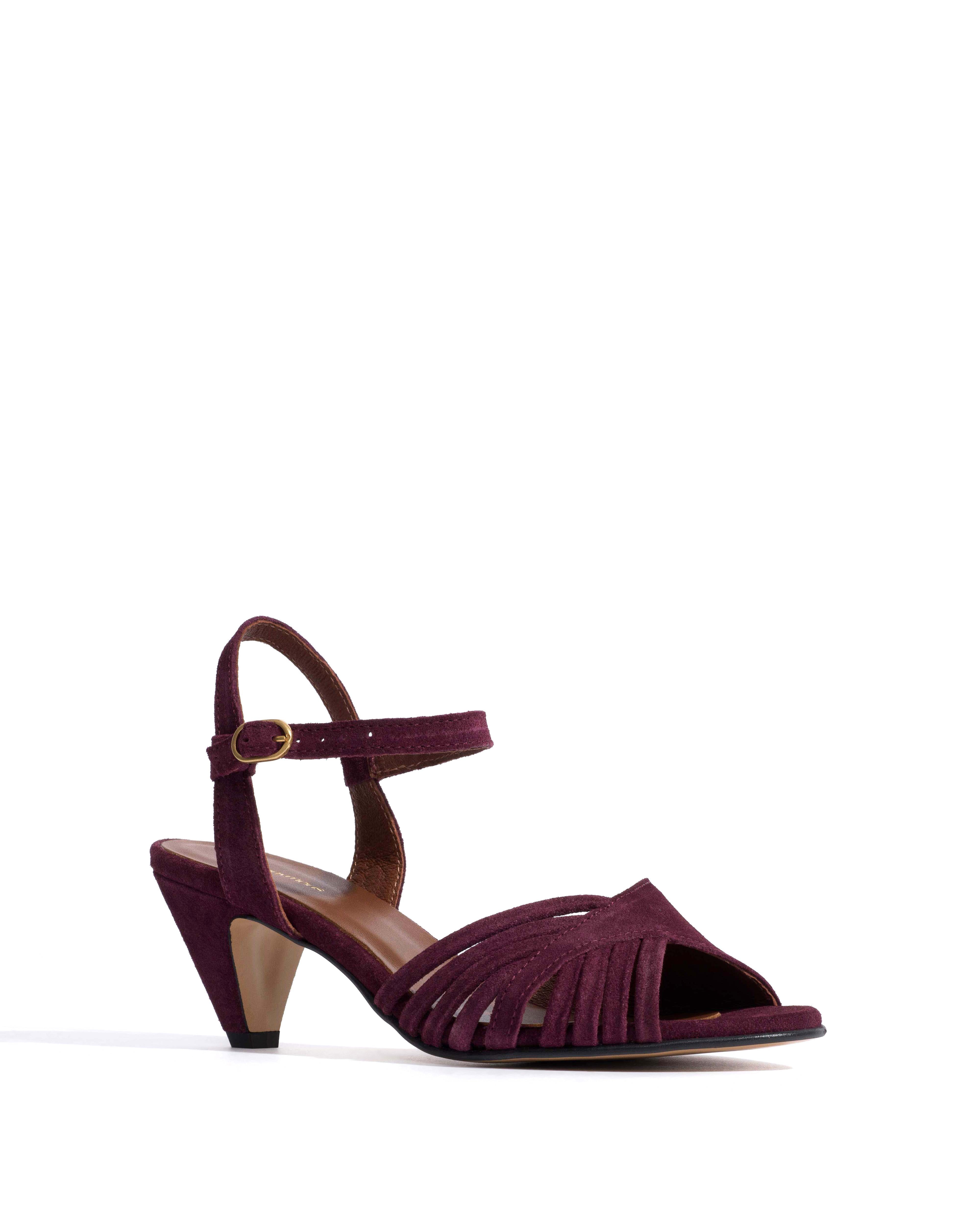 Hermine 50 stiletto Calf suede Fig purple