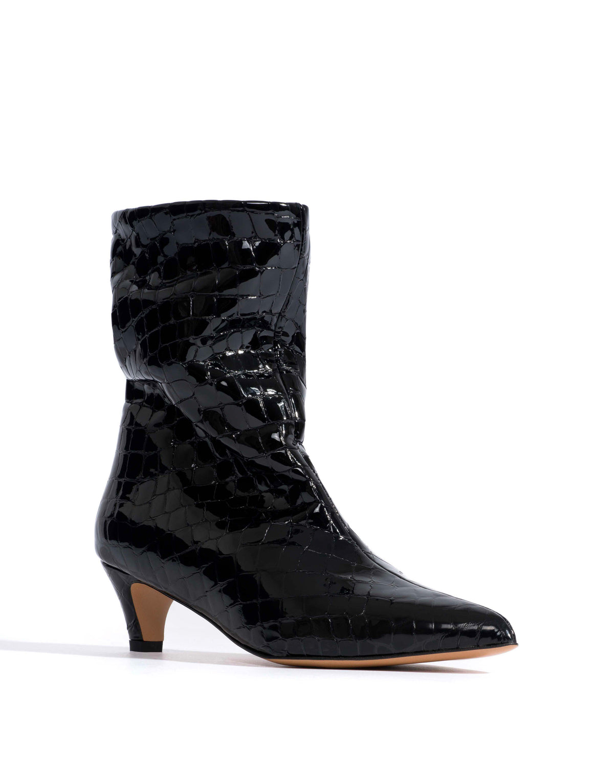 Vully 40 Polished croco calf Black