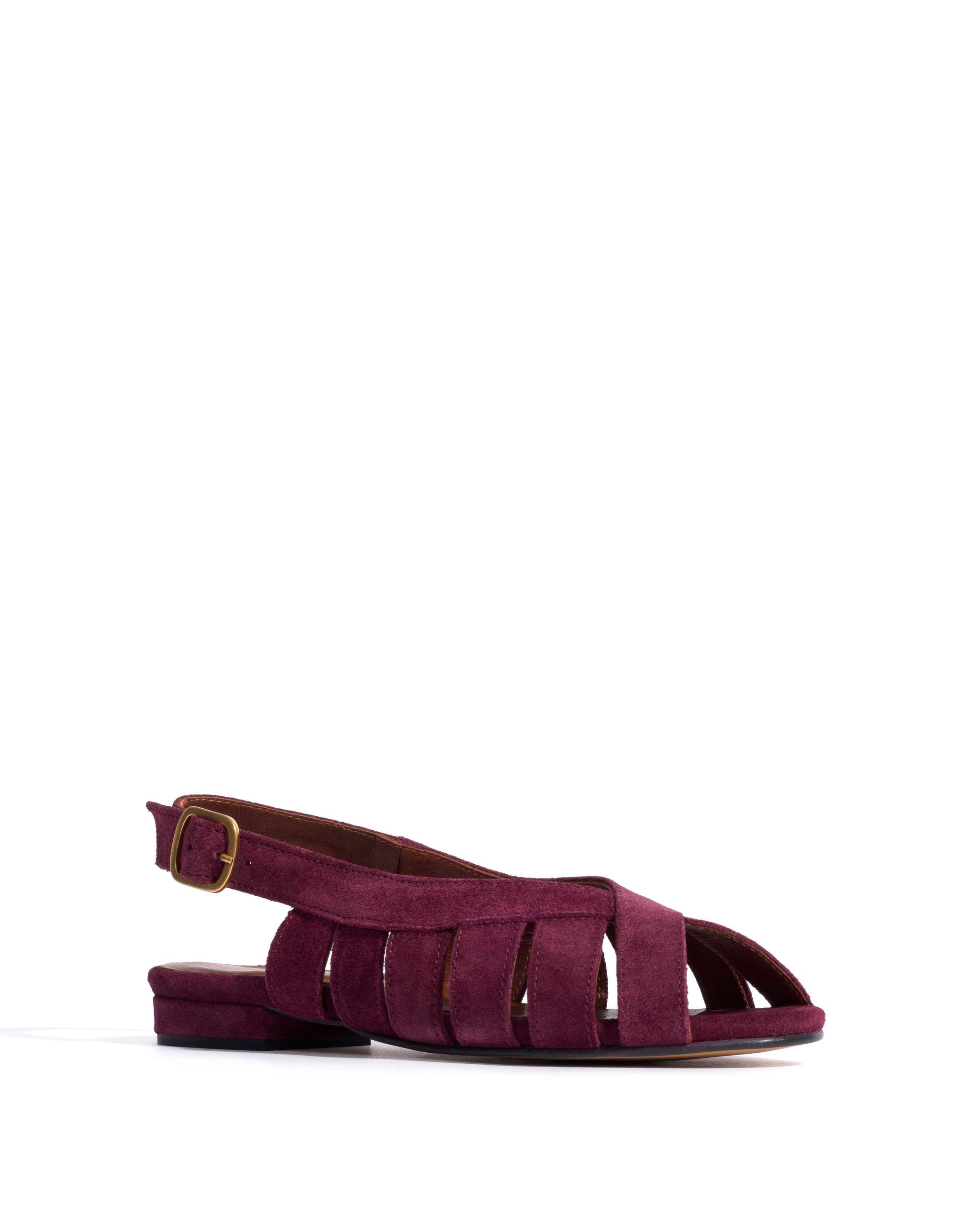 Sophie 20 Calf suede Fig purple - Anonymous Copenhagen Flat sandals