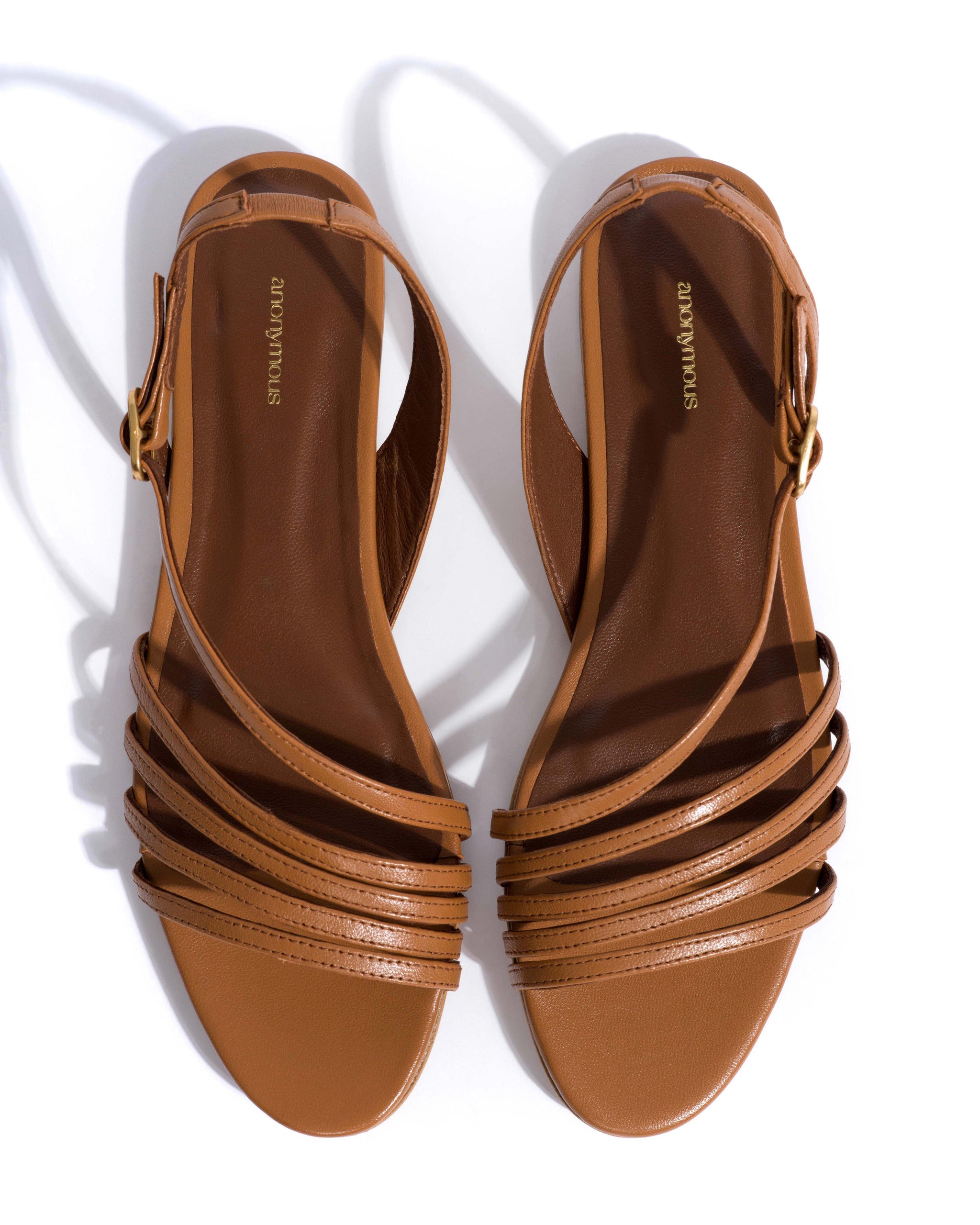 Naia 10 Shiny lamb Caramel - Anonymous Copenhagen Flat sandals