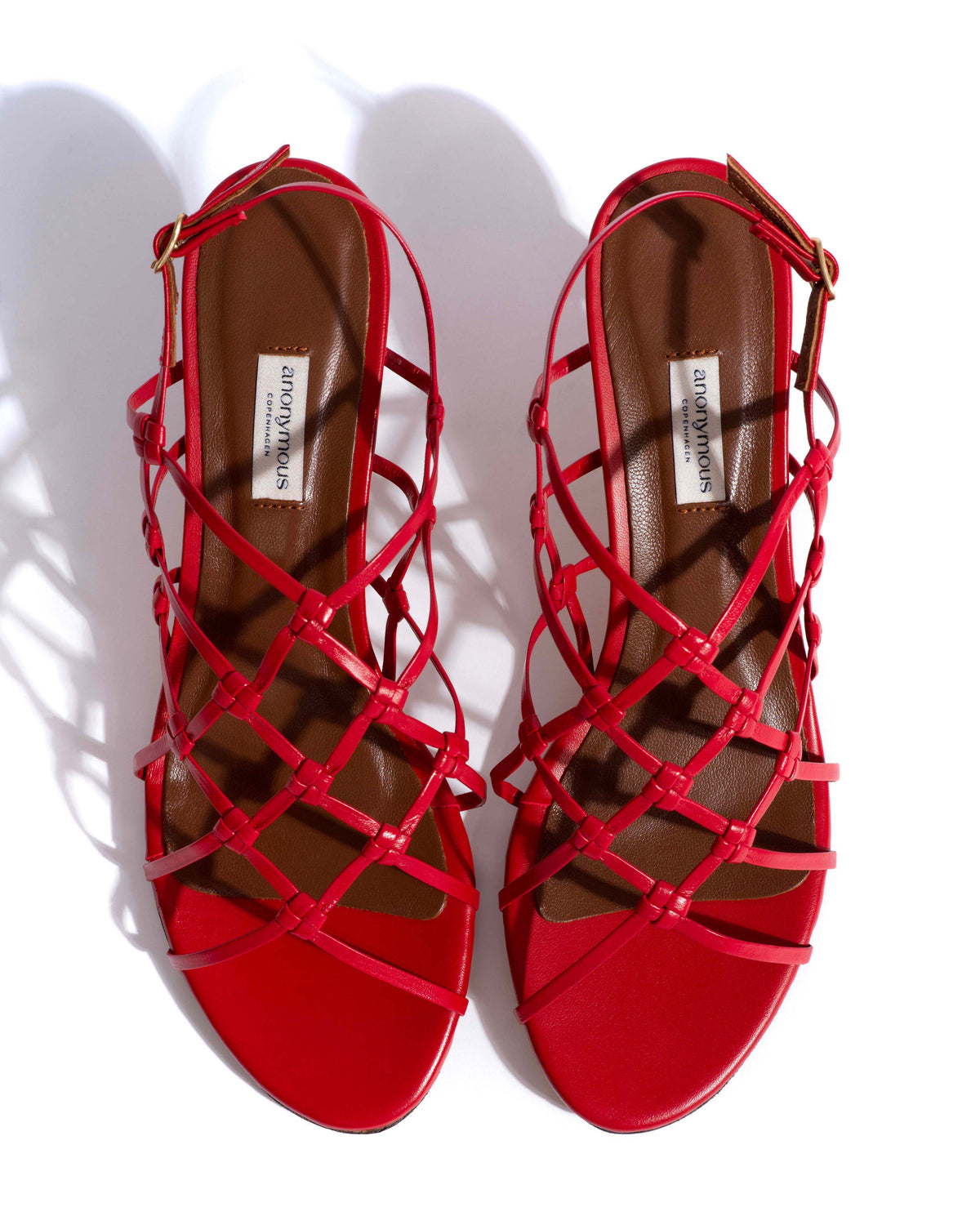 Conie 55 hand-braided Hand-braided leather Ruby red