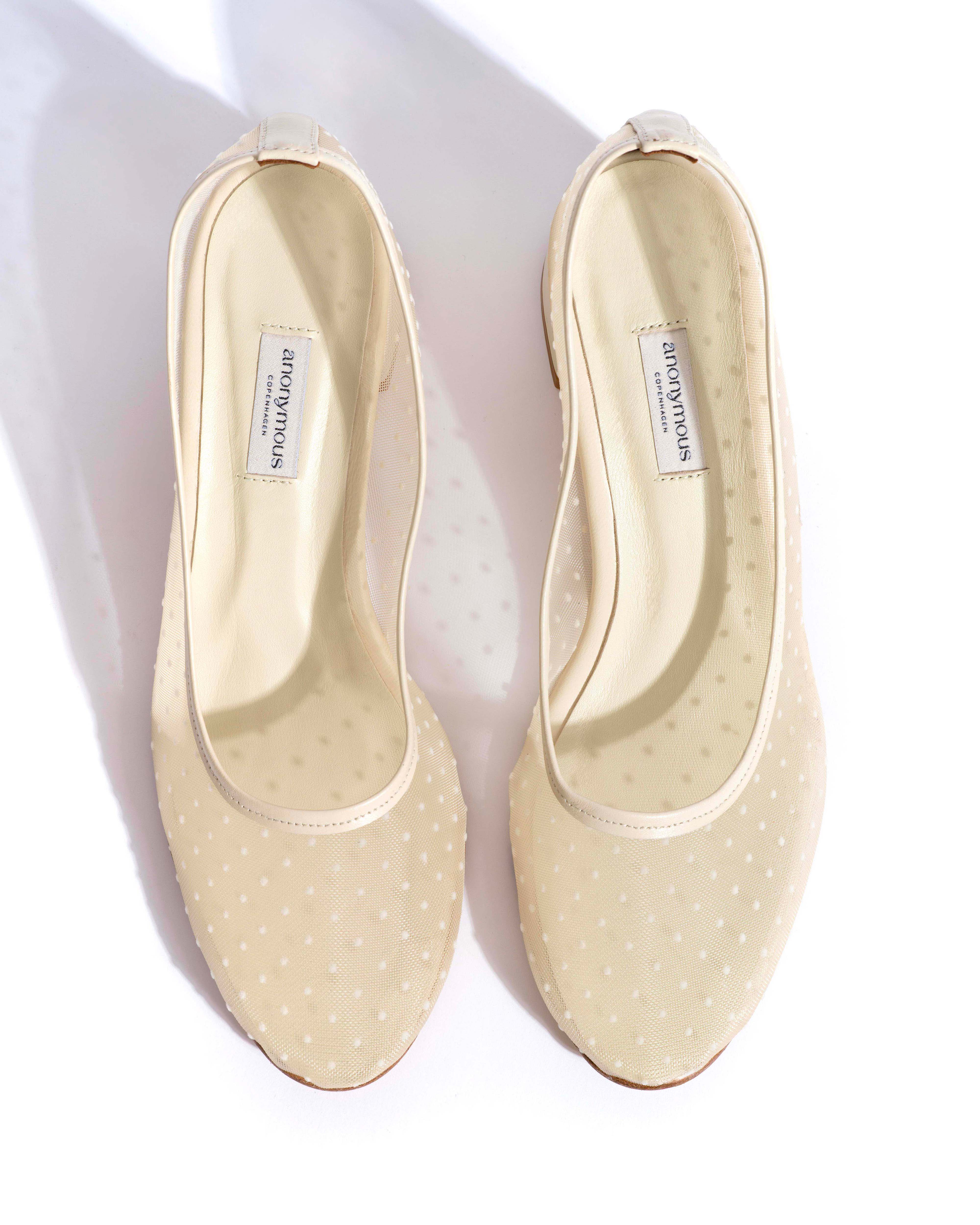 Sacha 40 mesh Shiny lamb & dot velvet mesh White sand